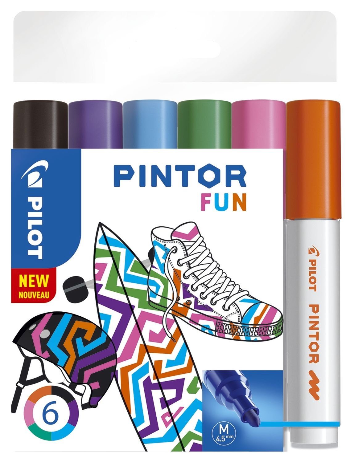 PILOT PILOT Pigmentmarker PINTOR, medium, "CREATIVE" Set 6er Tintenpatrone