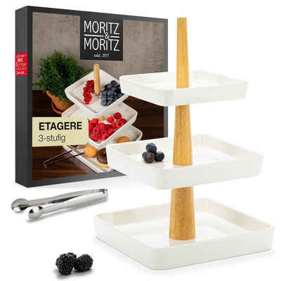 Moritz & Moritz Etagere »Obst Etagere«, Porzellan, (3 Etagen), Perfekt als Obstschale für Obst Aufbewahrung, Muffins und Cupcakes