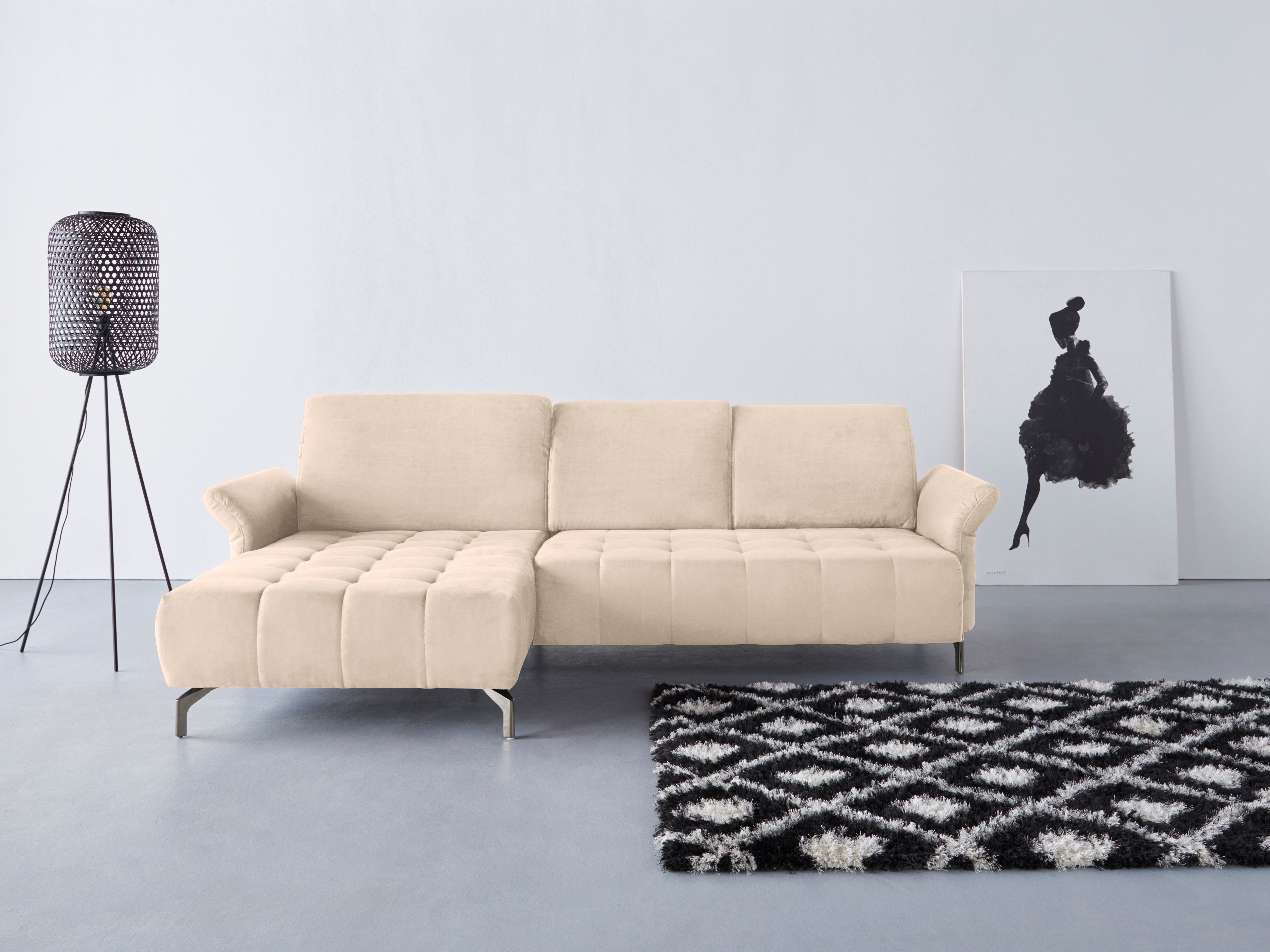 OTTO home Ecksofa Fresh L-Form, Federkern, wahlweise Kopfteilverstellung und motorischer Vorziehsitz