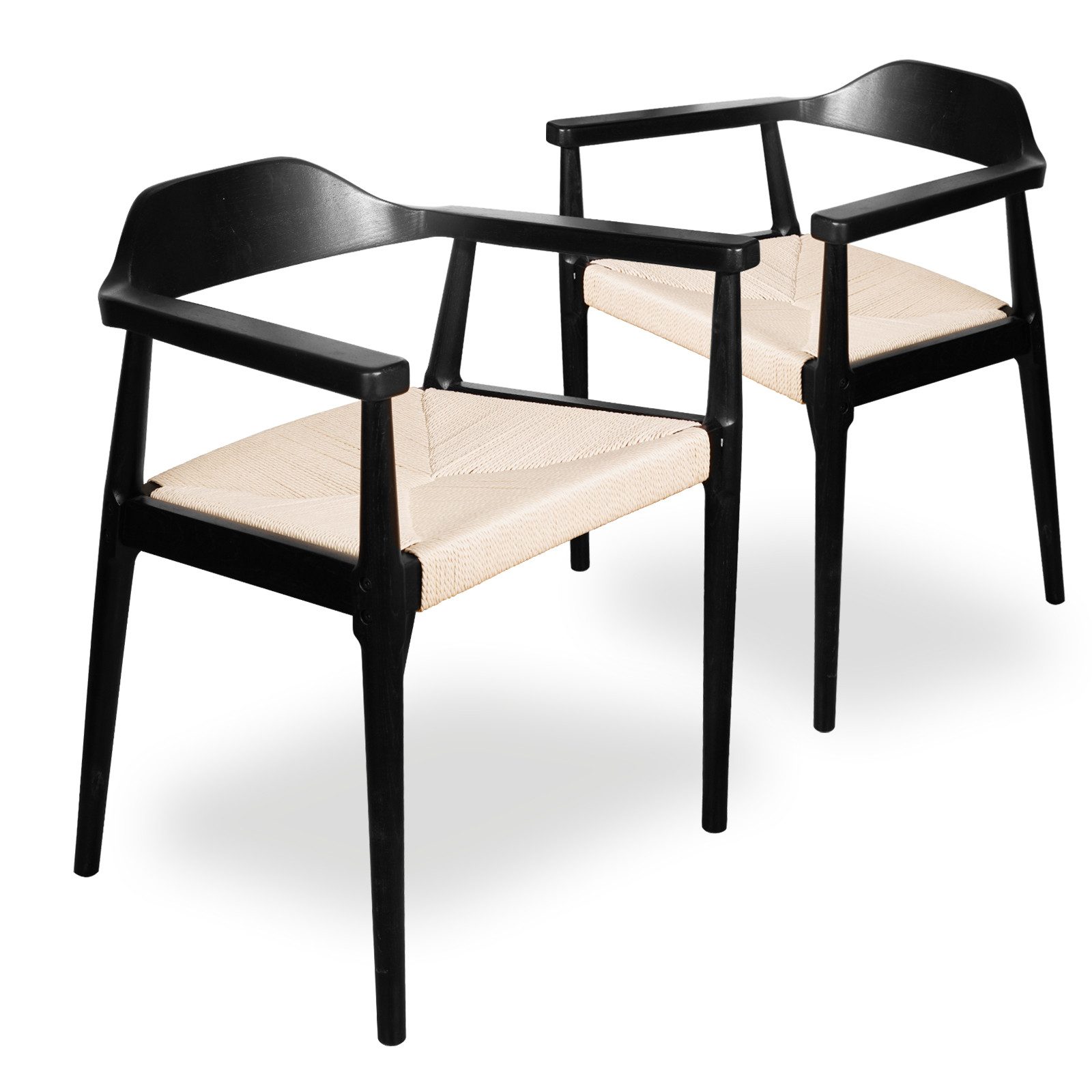 LIM HOME Esszimmerstuhl SW010 (Packung, 2 St), FSC®Eichenholzrahmen mit Sitzfläche aus Papierseil, einfache Montage