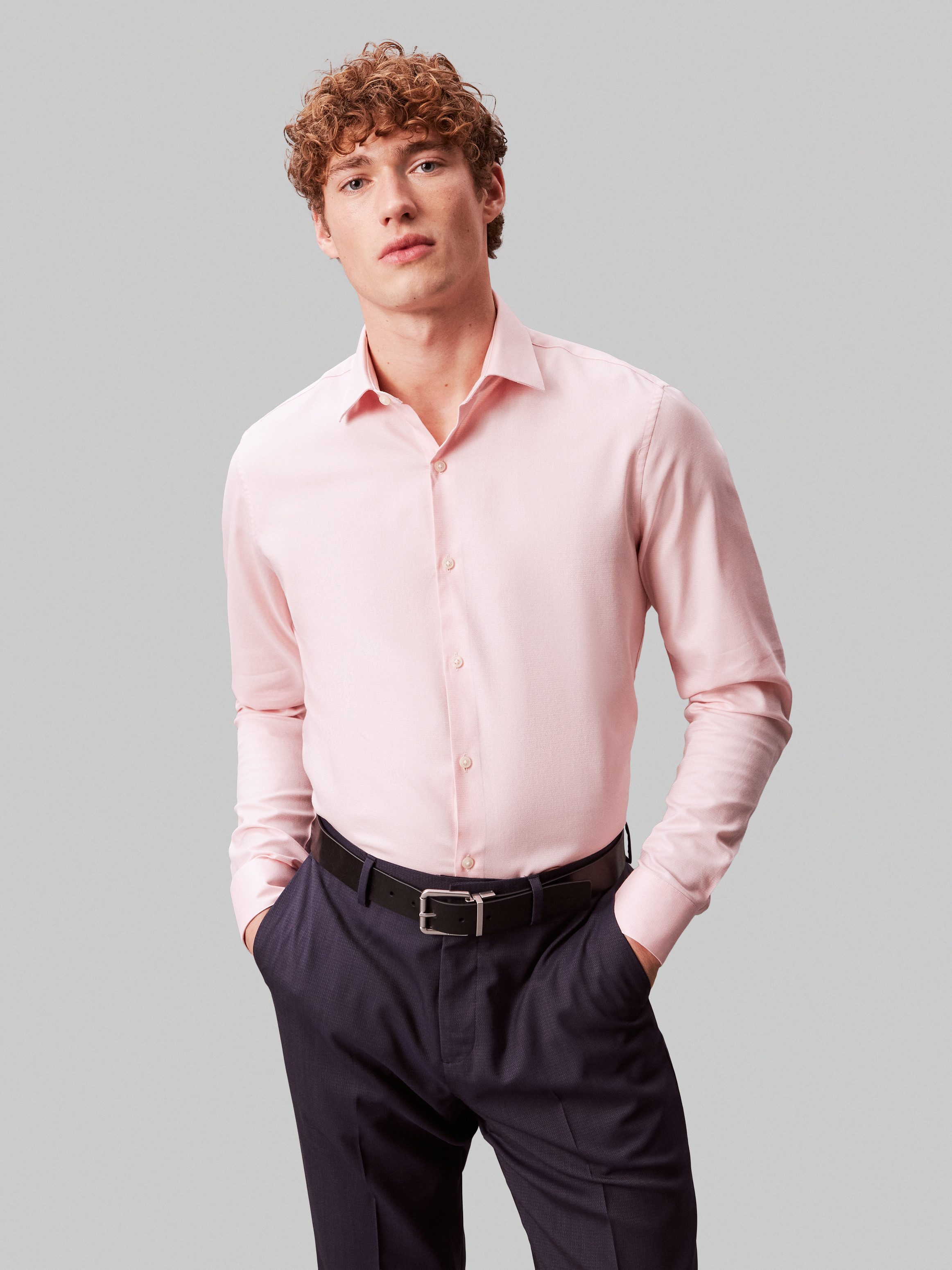 Calvin Klein Businesshemd SLIM ESNTL POPLIN STR SLD Slim fit mit Knopfleiste