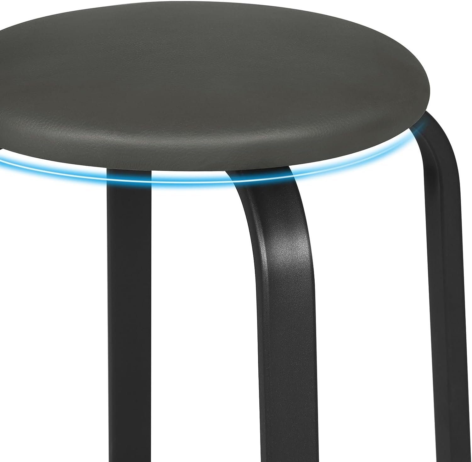 EUGAD Esszimmerstuhl (2 St), stapelbar, mit Kunstlederbezug, Esszimmerhocker