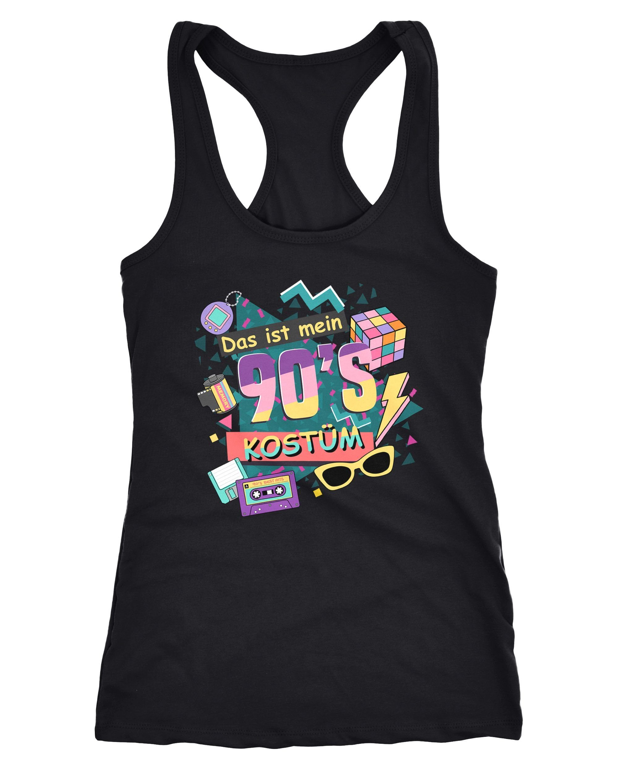 Tanktop Damen Tanktop Das ist mein 90s Kostüm 90er Neunziger Fasching Karneval Mottoparty Racerback Moonworks®