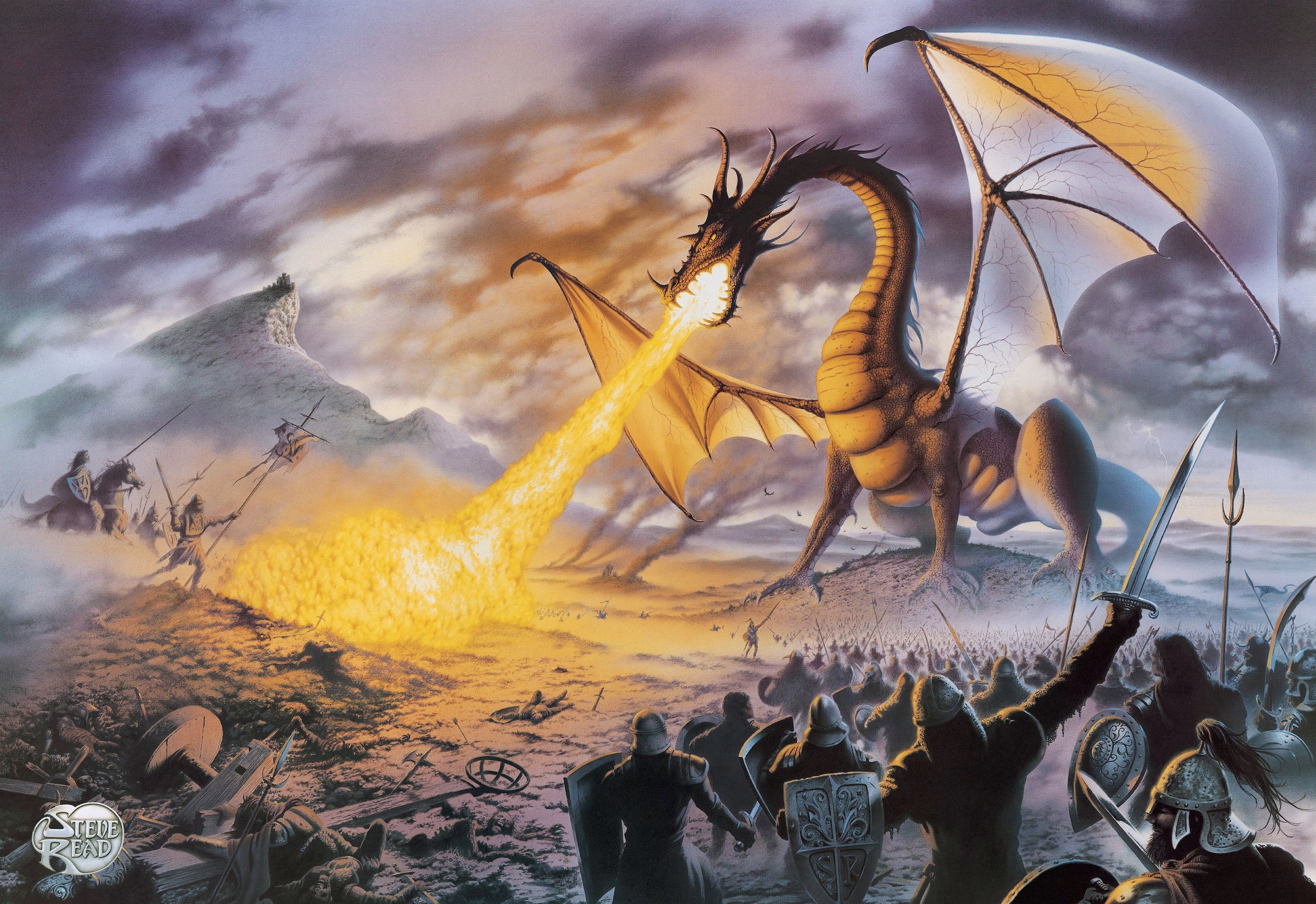 Papermoon Fototapete DRACHE und RITTER, FANTASIE