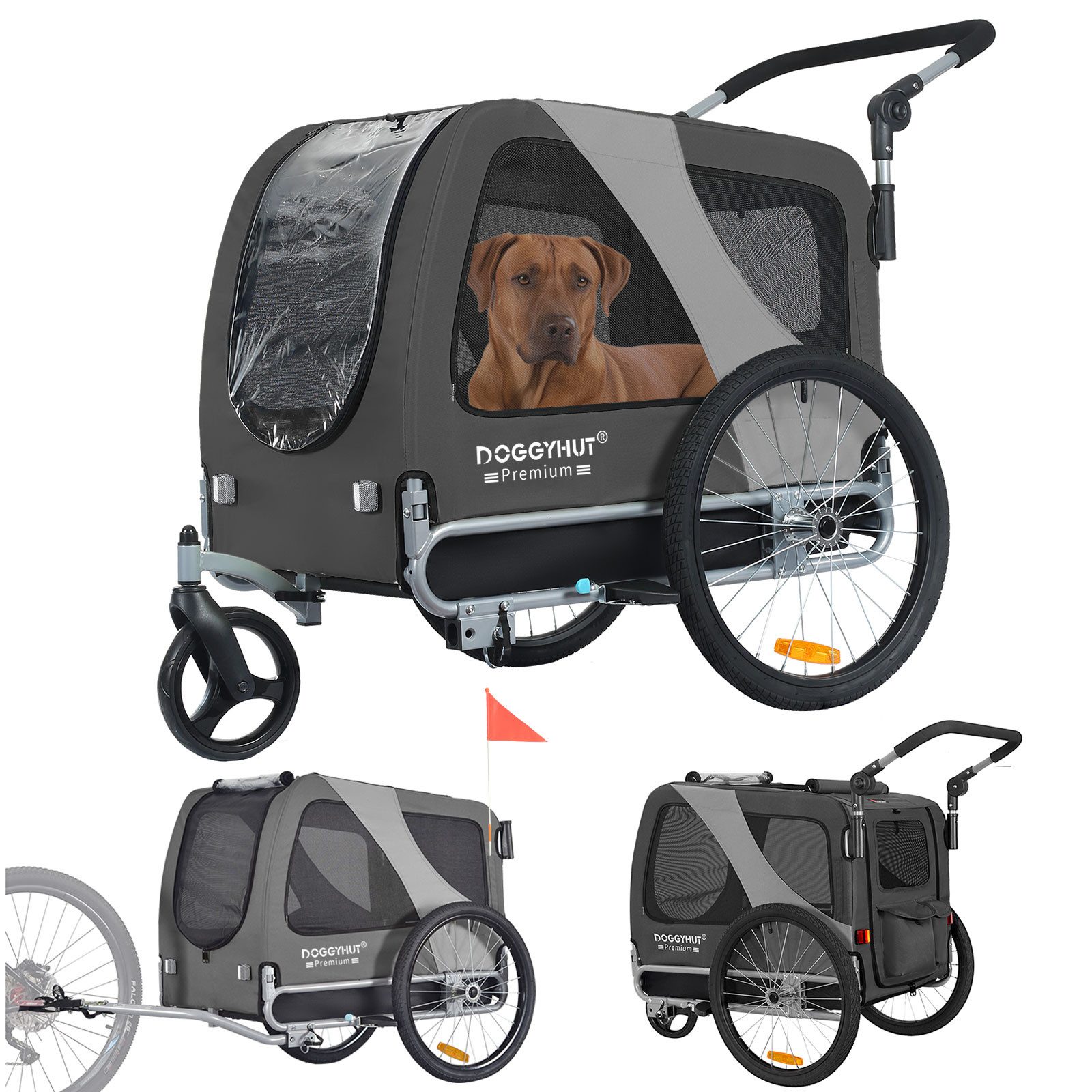Fahrradhundeanhänger DOGGYHUT® Hundefahrradanhänger Hundeanhänger Fahrradanhänger