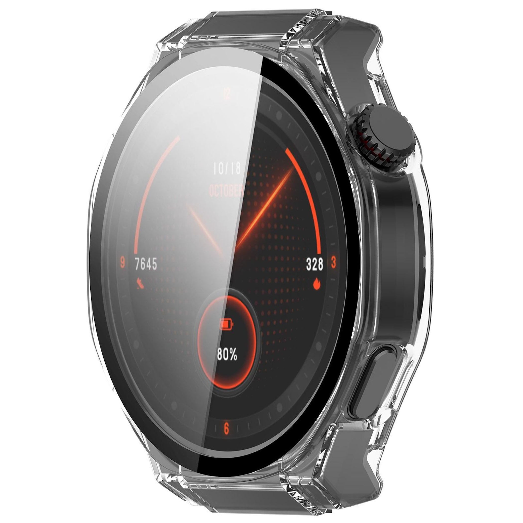 Wigento Smartwatch-Hülle Für Honor Watch 5 Ultra Kunststoff Schutzhülle + 9H Glas Transparent, Schutzhülle aus PC + Hart Glas für Rundumschutz
