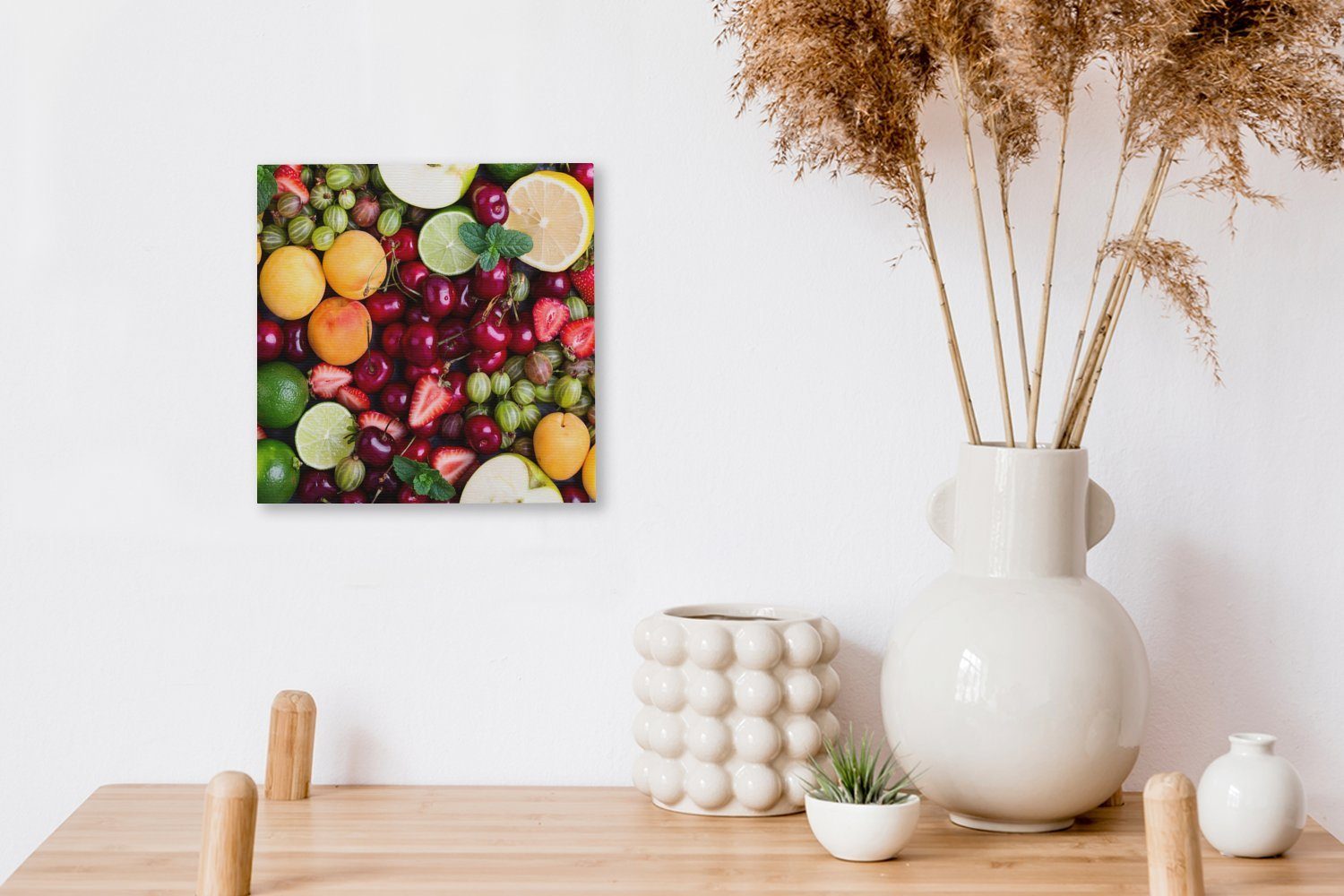 OneMillionCanvasses® Leinwandbild Obst Leinwand für Schlafzimmer Farben (1 St), - - Sommer, Wohnzimmer Bilder