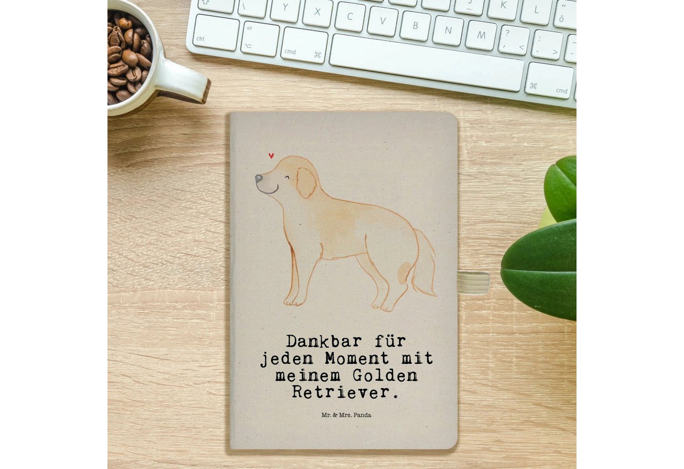 Thumbnail - Mr. & Mrs. Panda Notizbuch Golden Retriever Moment - Transparent - Geschenk, Hundebesitzer, Noti Mr. & Mrs. Panda, Umwel...