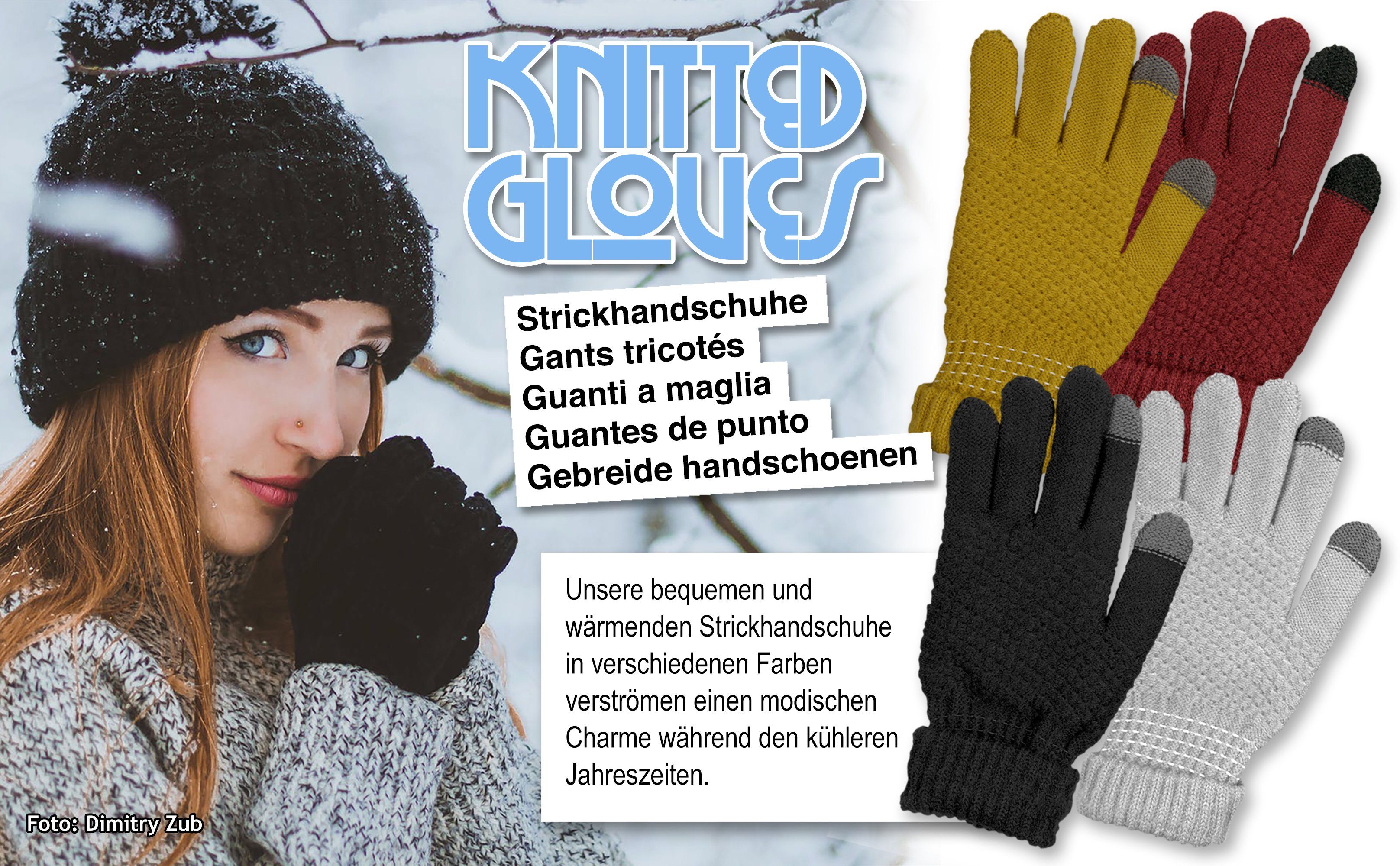 cosey Strickhandschuhe Warme Unisex Touchscreen - Strickhandschuhe in verschiedenen Farben