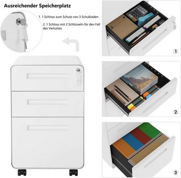 Woltu Aktenschrank (1-St) Rollcontainer mit 3 Schubladen