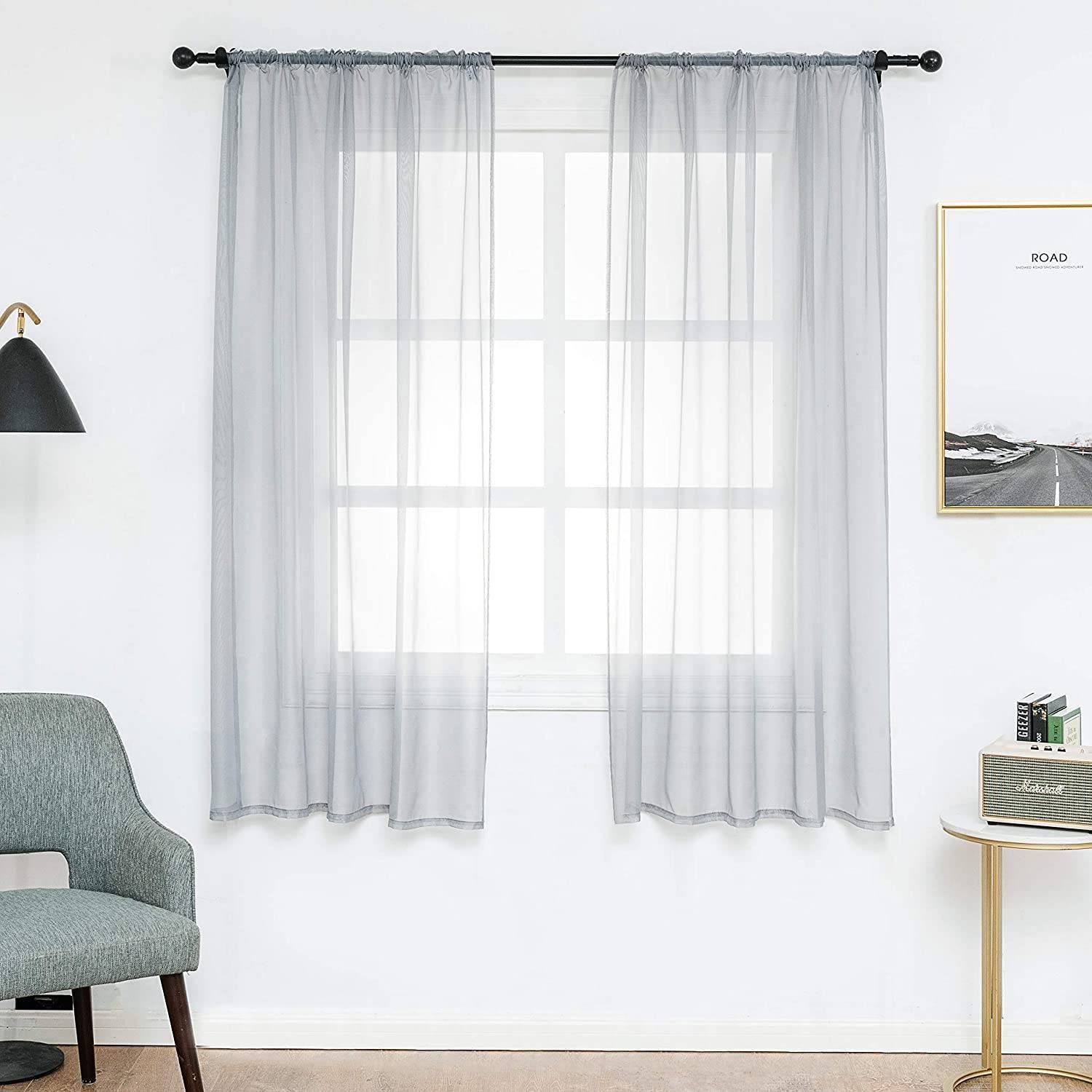 Woltu Gardine VH5511gr-2, (2 St), halbtransparent, günstig online kaufen