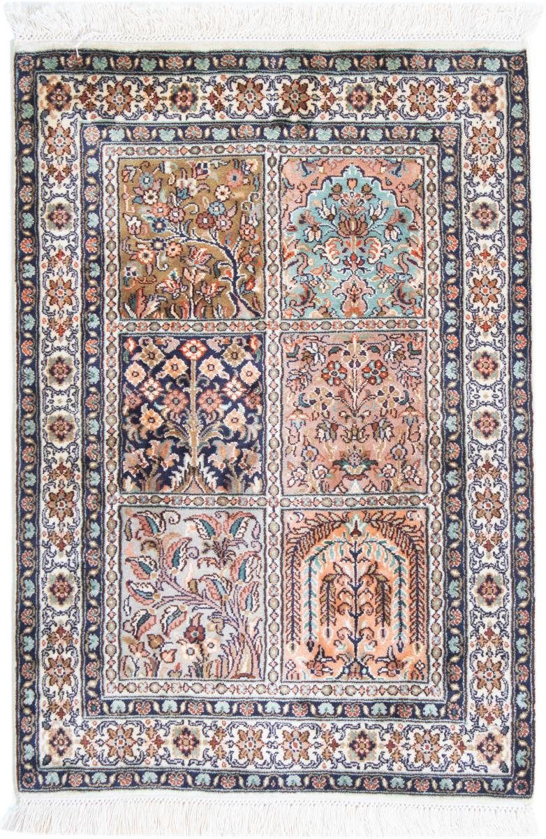 Seidenteppich Kaschmir Seide 63x90 Handgeknüpfter Orientteppich, Nain Trading, rechteckig, Höhe: 4 mm