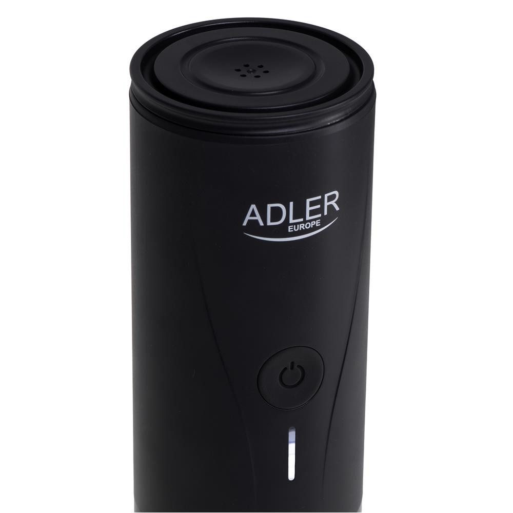 Adler Espressomaschine, 20 bar, Akku, tragbar, USB-C, Camping, Reise, schwarz