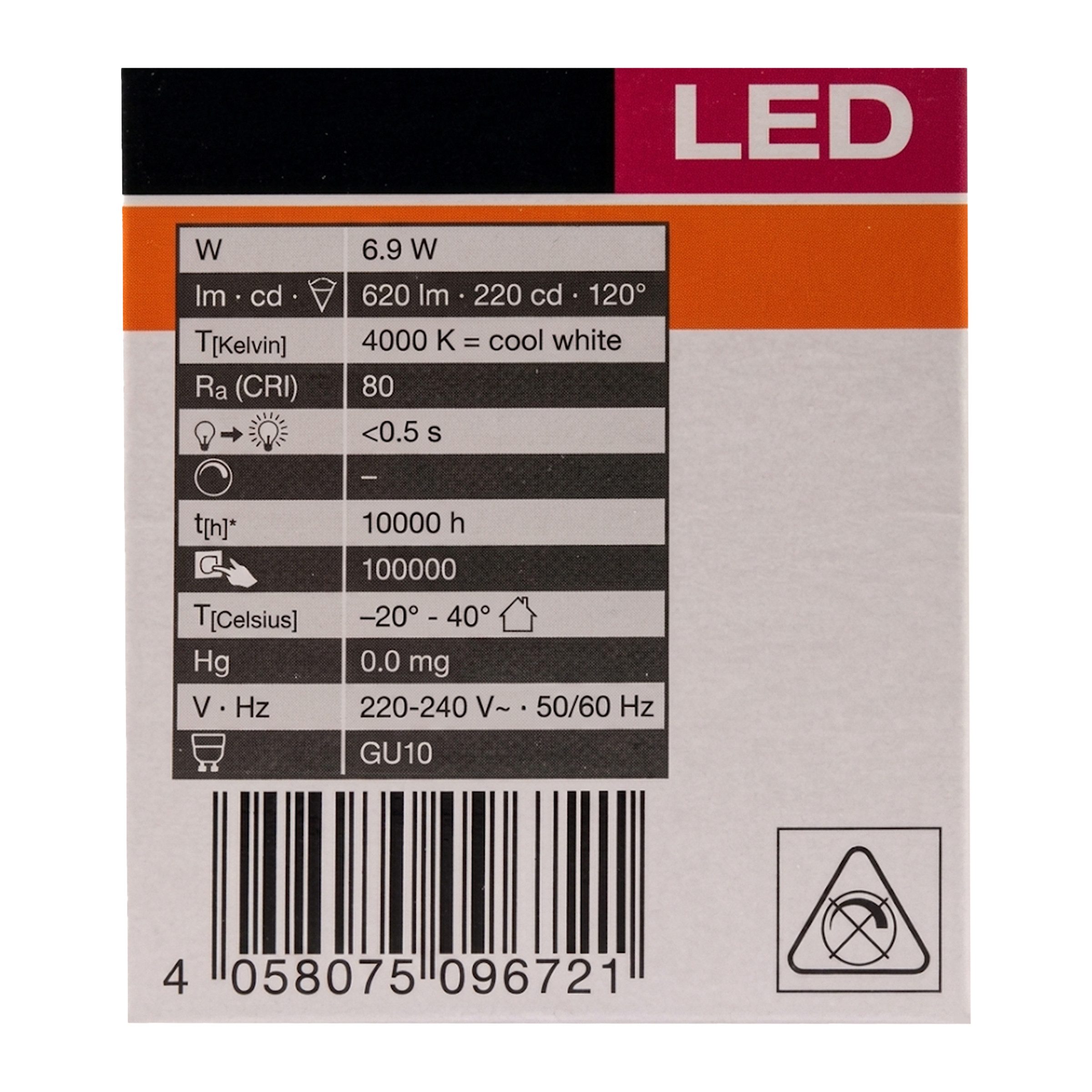 Osram LED-Leuchtmittel Osram LED VALUE PAR16 – Neutralweiß GU10 6,9W (10er-Pack), 10 St. – Bild 3 von 3