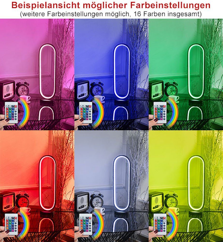 Feldmann-Wohnen Multicolor 16x12x47cm, LED-Streifen Orbitae, Tischleuchte schwarz
