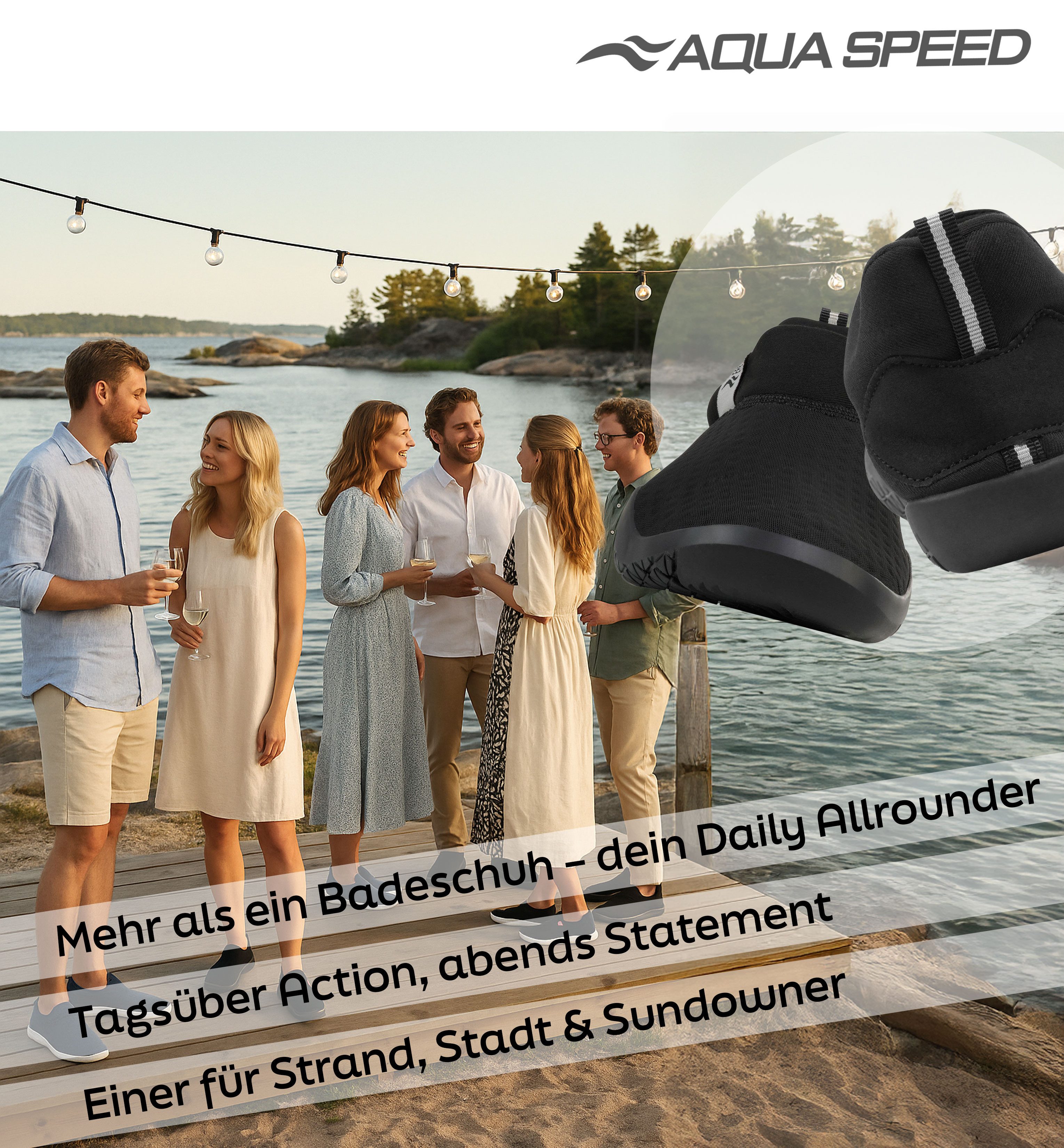Aqua Speed Aqua Speed Lagarto Aquaschuhe Gr. 46 – Herren Badeschuh mit Mikrotuch Wasserschuh (Hochwertige Herren Wasserschuhe – Für See, Meer & Garten) Herren Wasserschuhe inkl. Mikrofaserhandtuch – Sicher & stilvoll