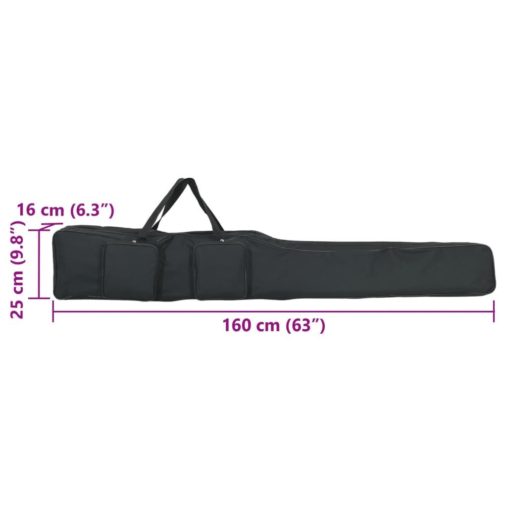 vidaXL Sporttasche 160 cm Angelrutentasche Schwarz 160 cm Oxford-Gewebe