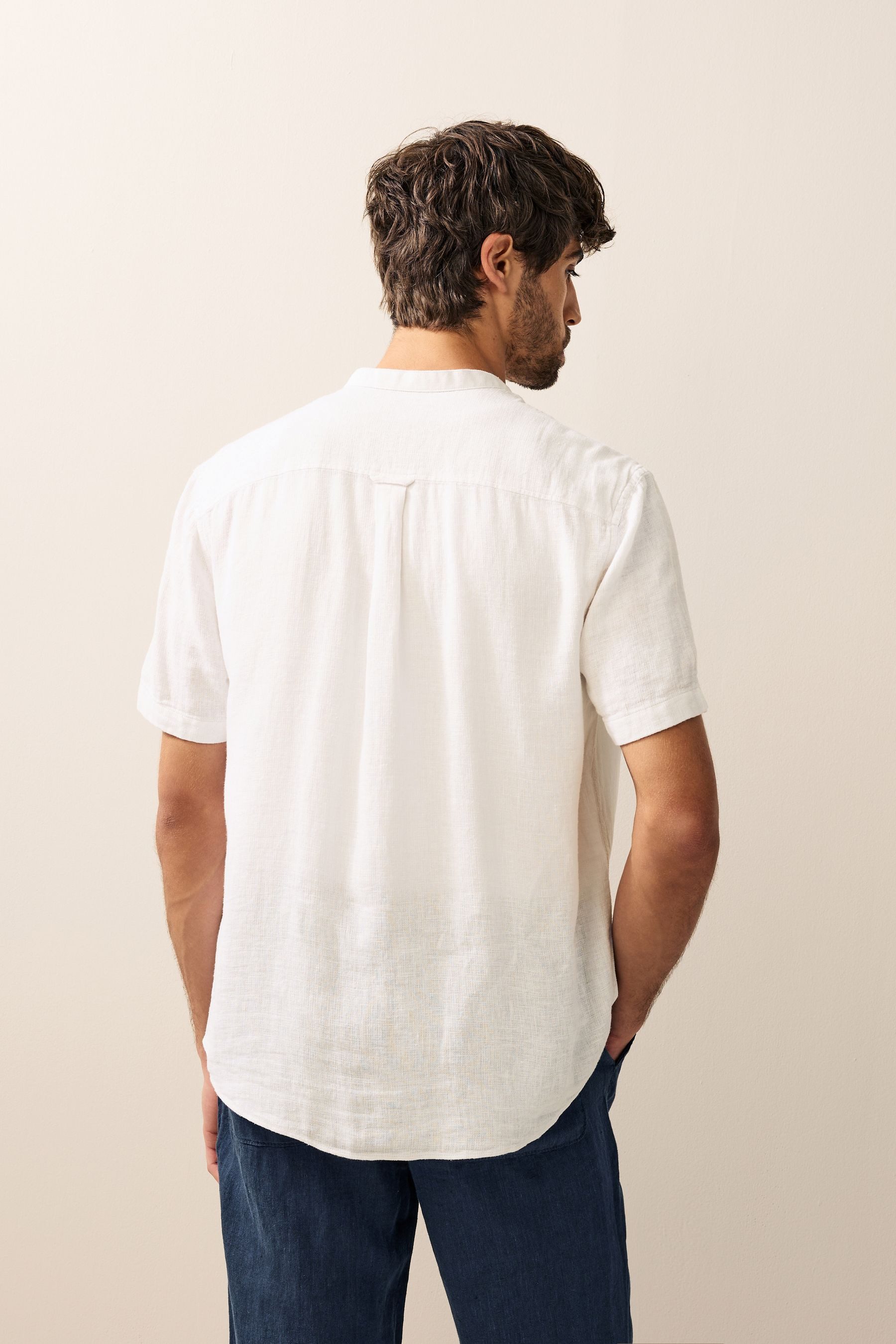 Next Kurzarmhemd Kurzarmhemd mit Stehkragen Baumwolle günstig online kaufen