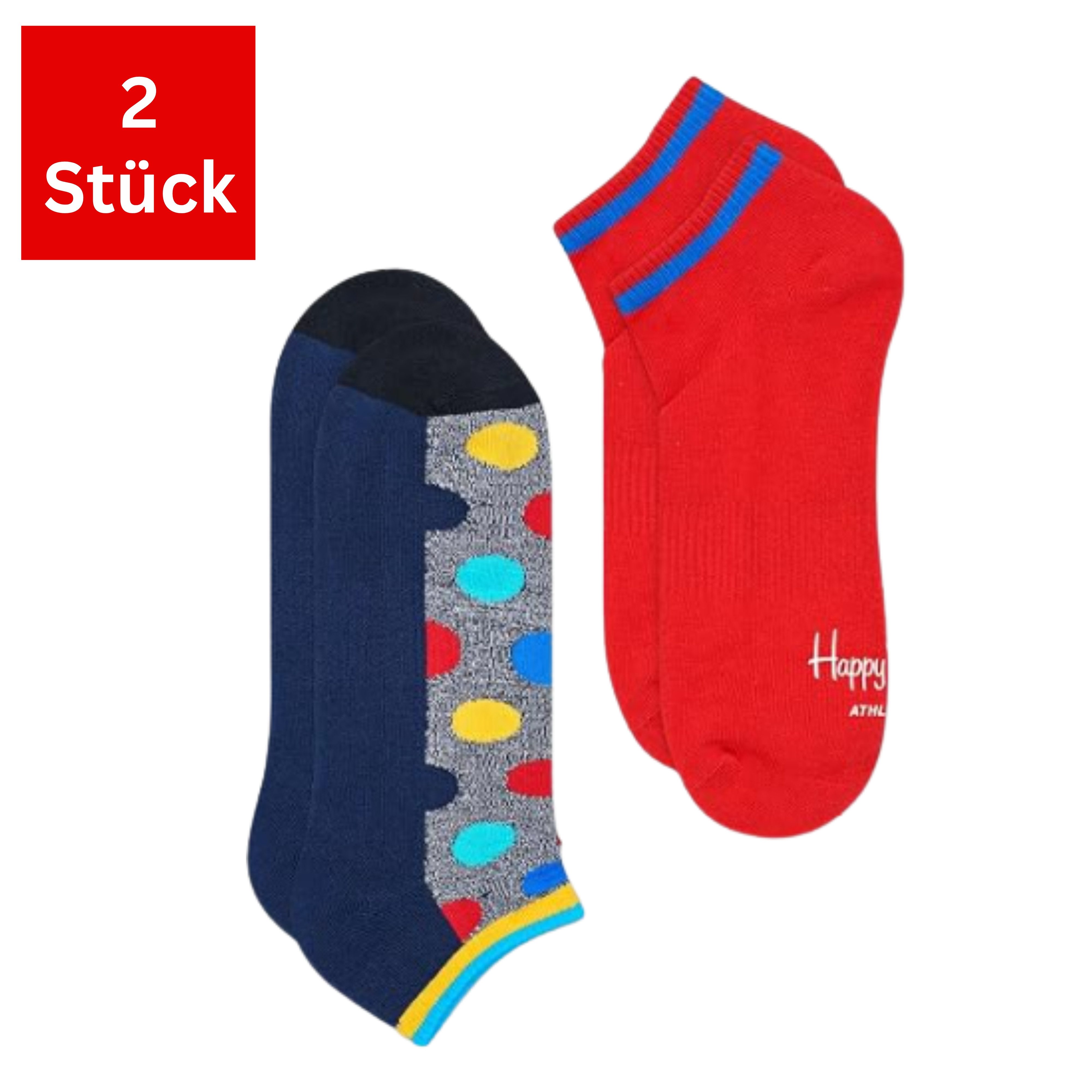 Happy Socks Freizeitsocken 2er Pack (36-40) Baumwoll Socken mit Motiv Classic, Geschenk