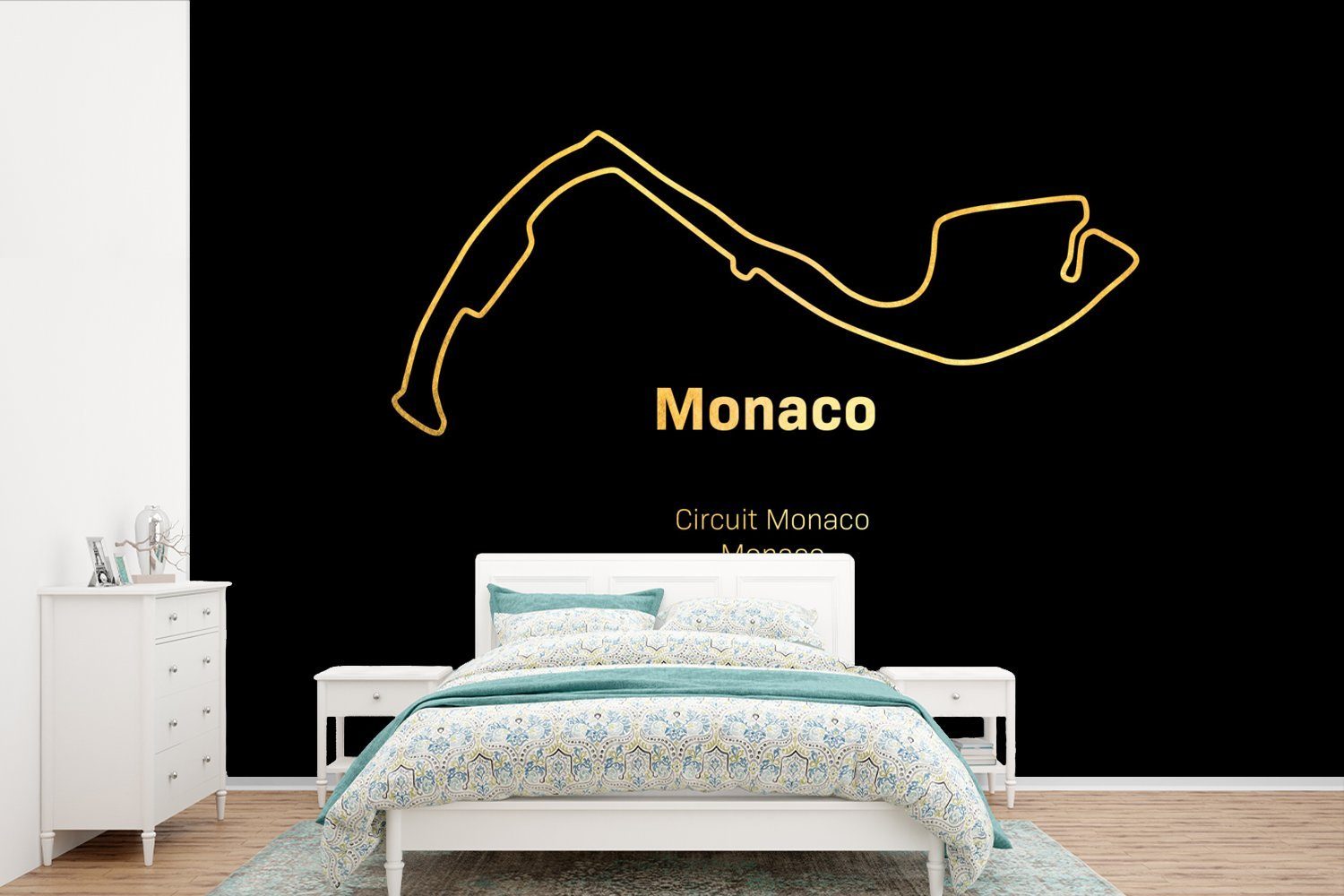 MuchoWow Fototapete F1 - Rennstrecke - Monaco, Matt, bedruckt, (6 St), Wallpaper für Wohnzimmer, Schlafzimmer, Kinderzimmer, Vinyl Tapete