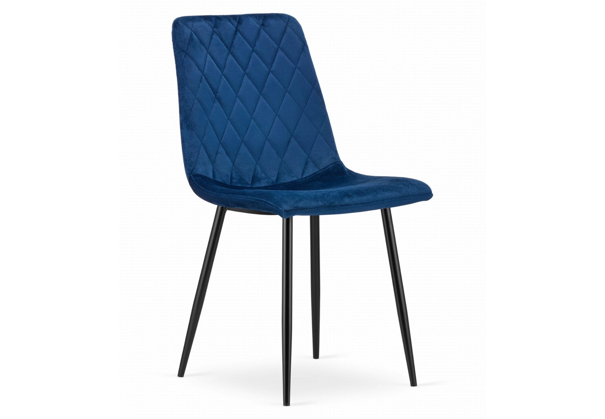 Home Collective Esszimmerstuhl Wohnzimmerstuhl Stuhl mit Velours-Sitz (ergonomisch, ideal für Wohnzimmer, Büro, Schlafzimmer oder Esszimmer), maximale Belastung: 120 kg, blau mit schwarzen Metallbeinen 1 Stuhl