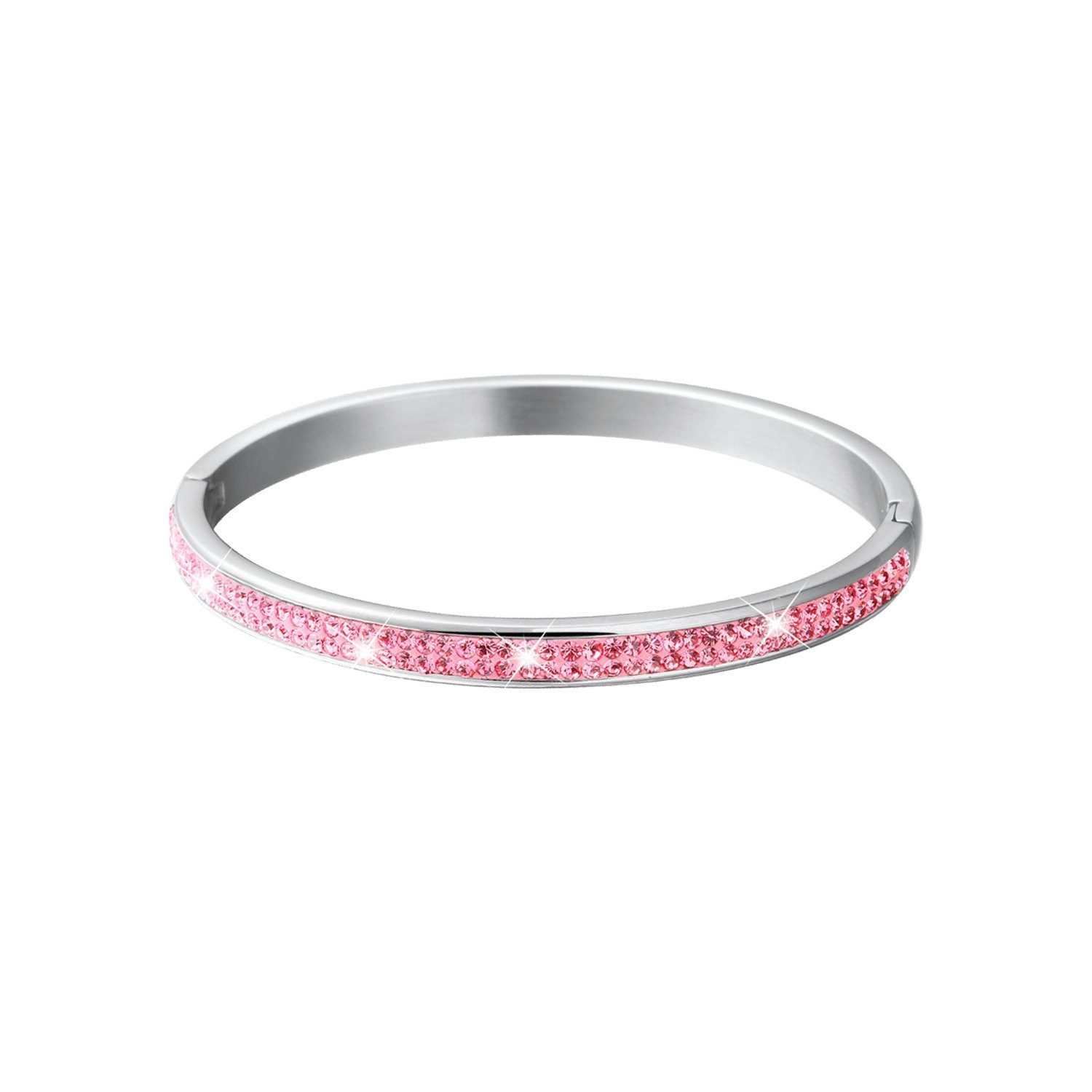 LUCARDI Armreif Armband - Stahl - Silber - Kristall - Kinder