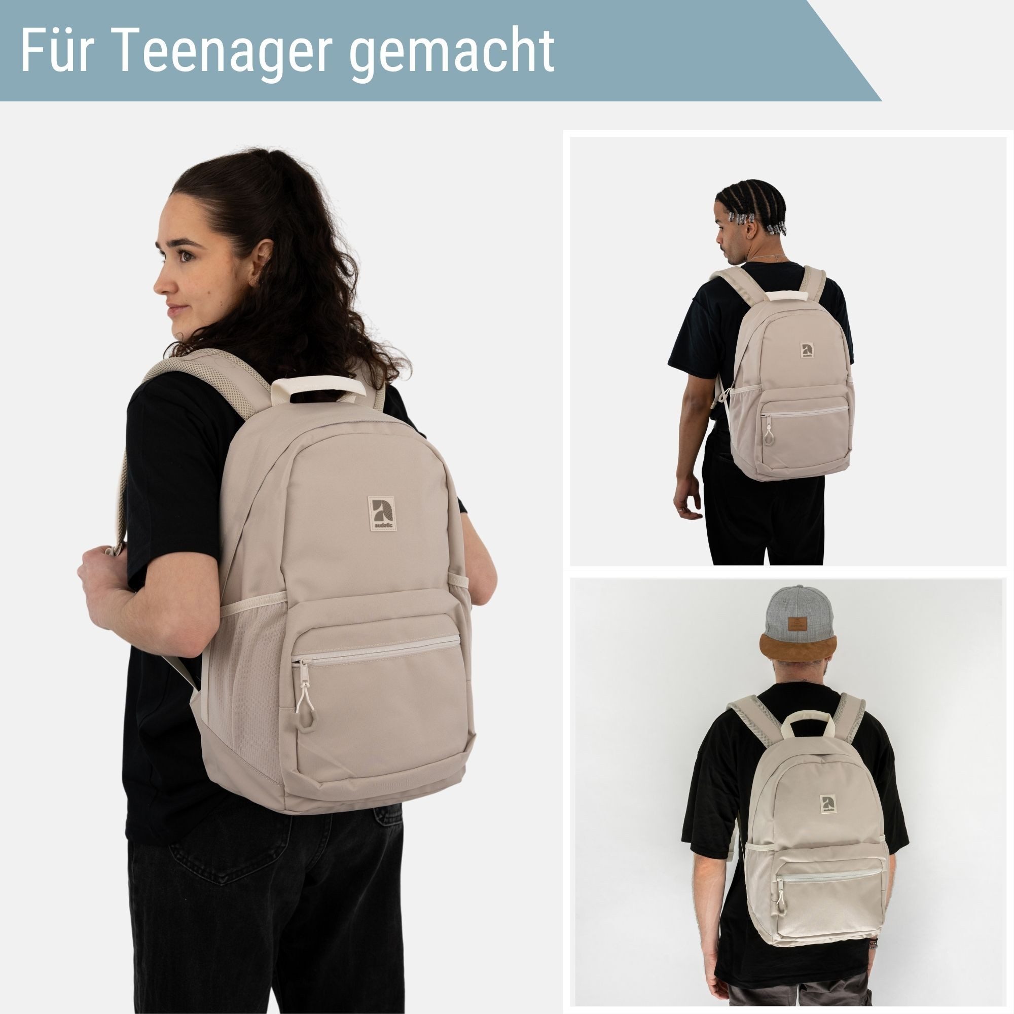 audetic Schulrucksack FLEX Rucksack Schule Schulrucksack Mädchen Jungen, Viele Fächer, Laptopfach, Wasserabweisend