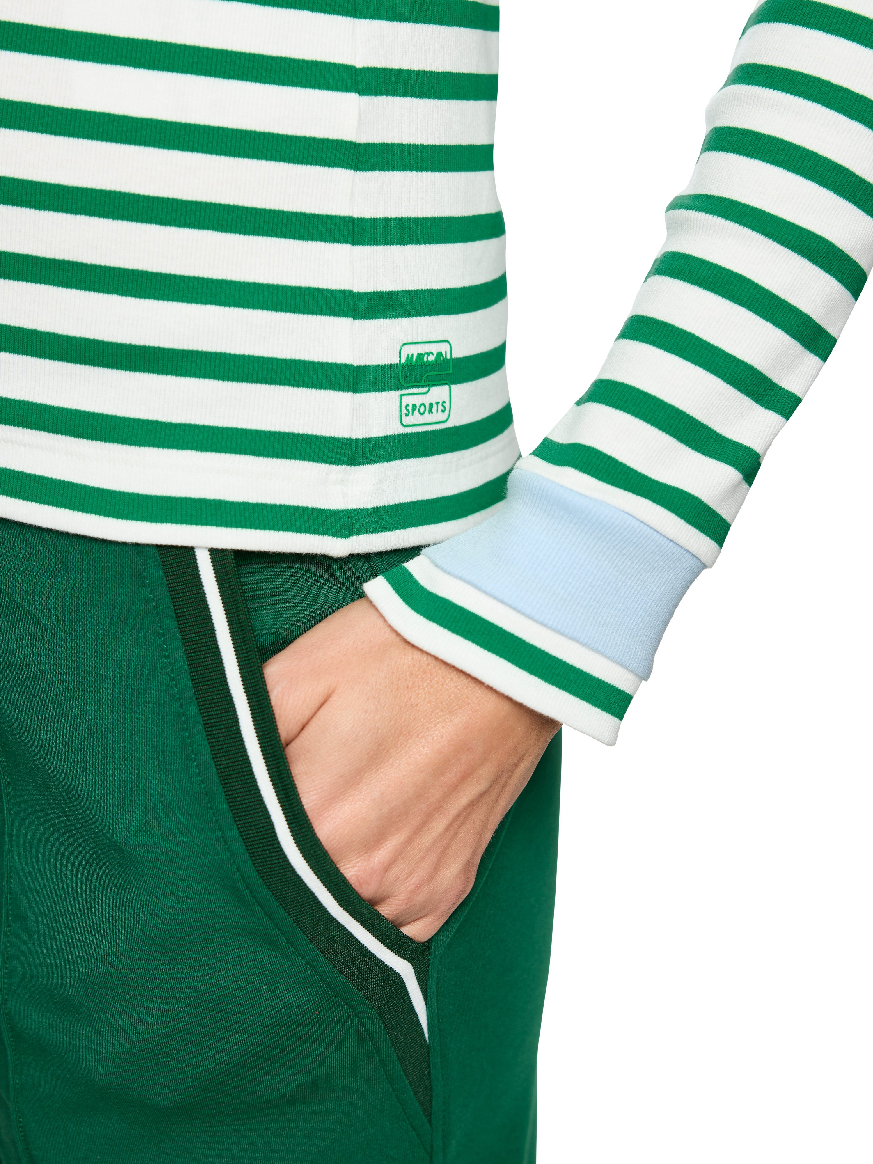 Marc Cain Longsleeve City Vibing Premium Damenmode geringelt, schmal geschnitten