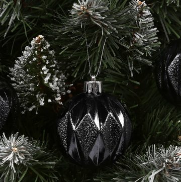 Sarcia.eu Weihnachtsbaumkugel Anthrazit Christbaumkugeln aus Kunststoff 6cm,6Stück 1Pack