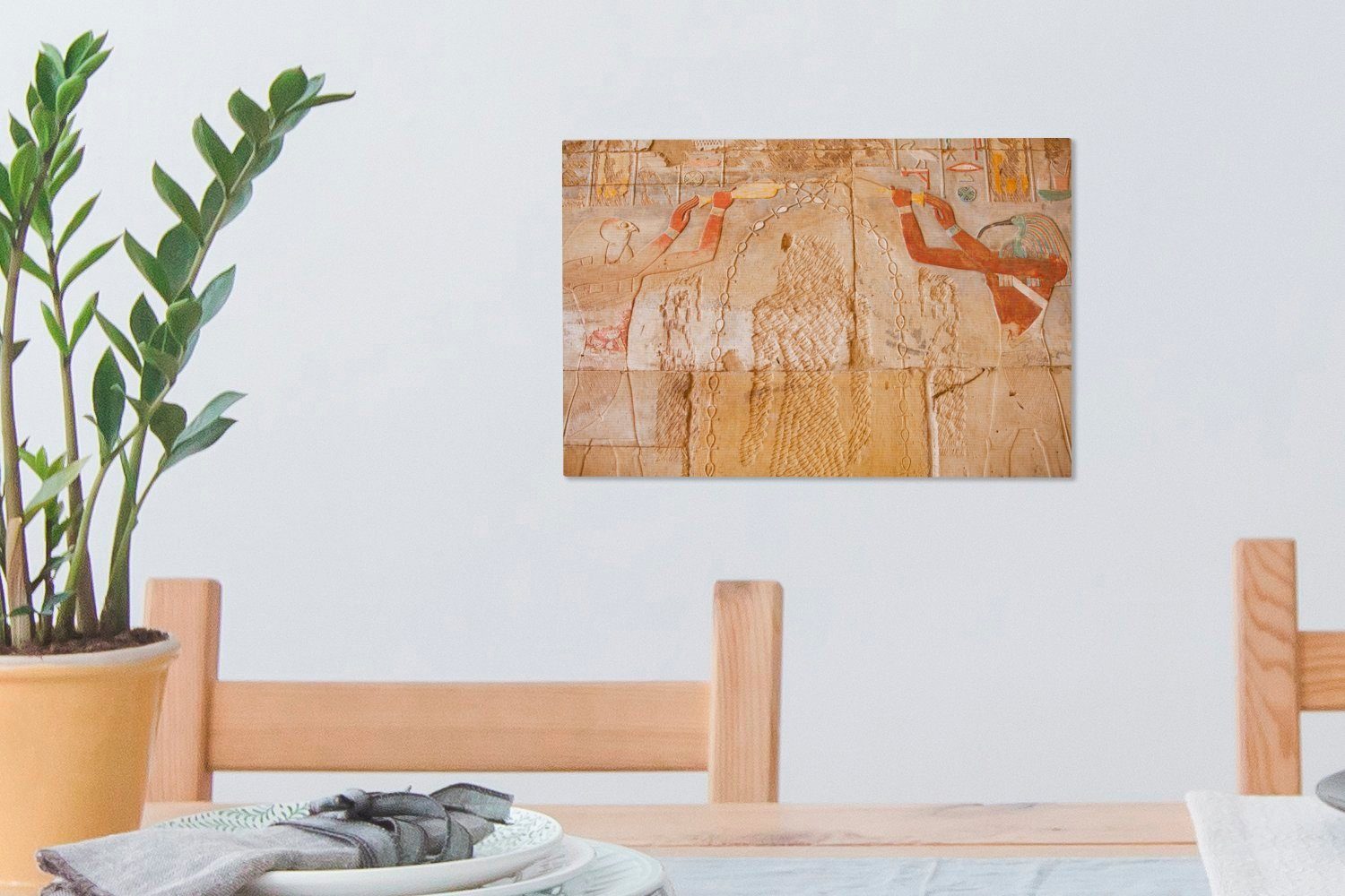 Leinwandbild Leinwandbilder, Gottes St), Wandzeichnung Thoth, 30x20 ägyptischen des Aufhängefertig, Eine Wanddeko, cm OneMillionCanvasses® Wandbild (1