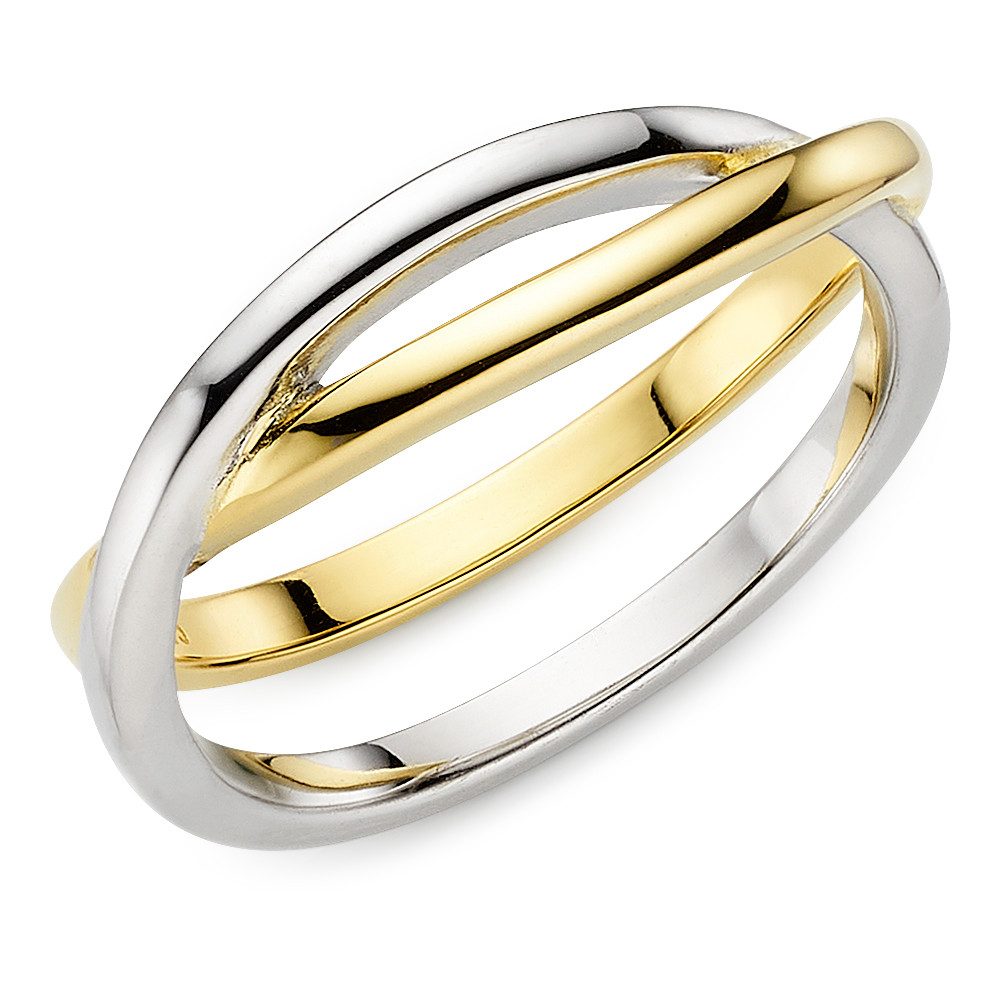 Aniston JEWELRY & WATCHES Fingerring Schmuck Geschenk Silbering teilweise gelbgoldfarben vergoldet
