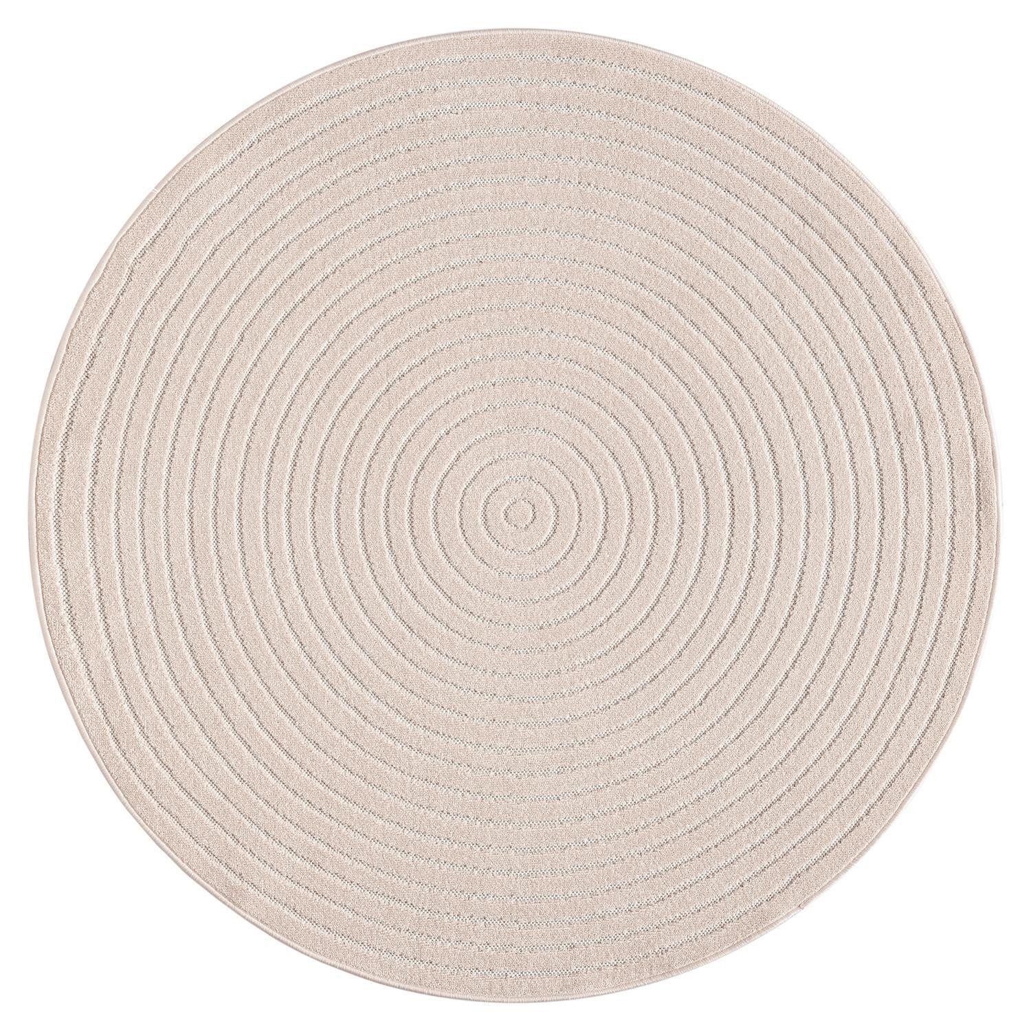 merinos Outdoorteppich TENERIFE PLUS, Ø 120 cm, Creme, Polypropylen, rund, Höhe: 5 mm, mit Japandimuster