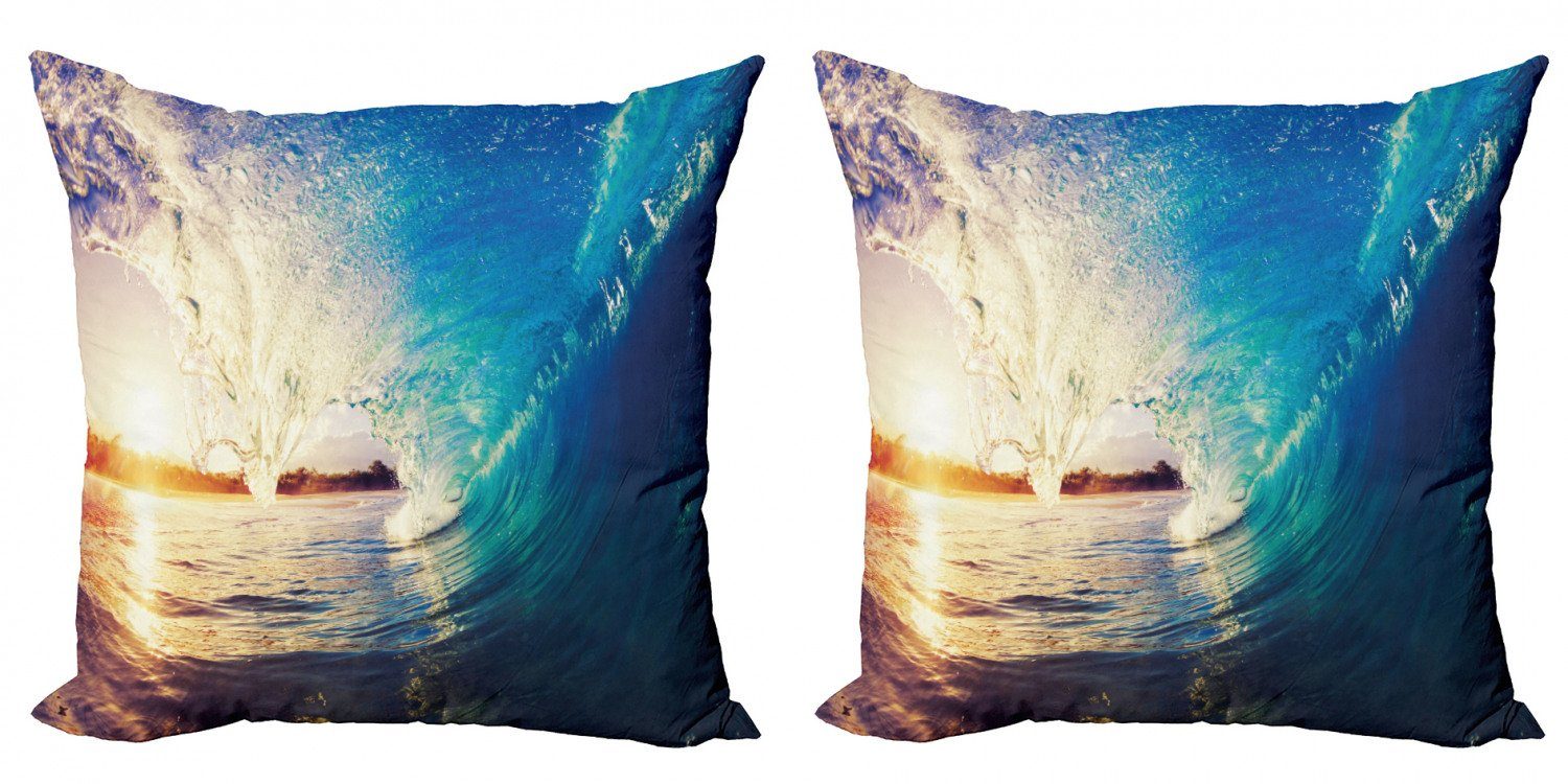 Kissenbezüge Modern Accent Doppelseitiger Digitaldruck, Abakuhaus (2 Stück), Ozean Sonnenaufgang auf Waves Sport