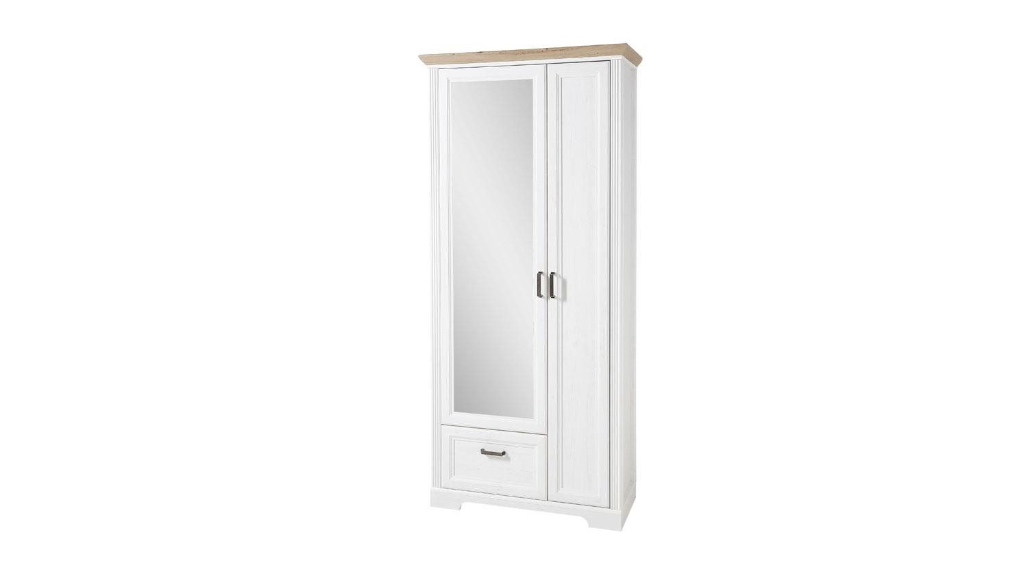 Innostyle Garderobenschrank Garderobenschrank Jasmin Pinie hell und Artisan Eiche 93x204