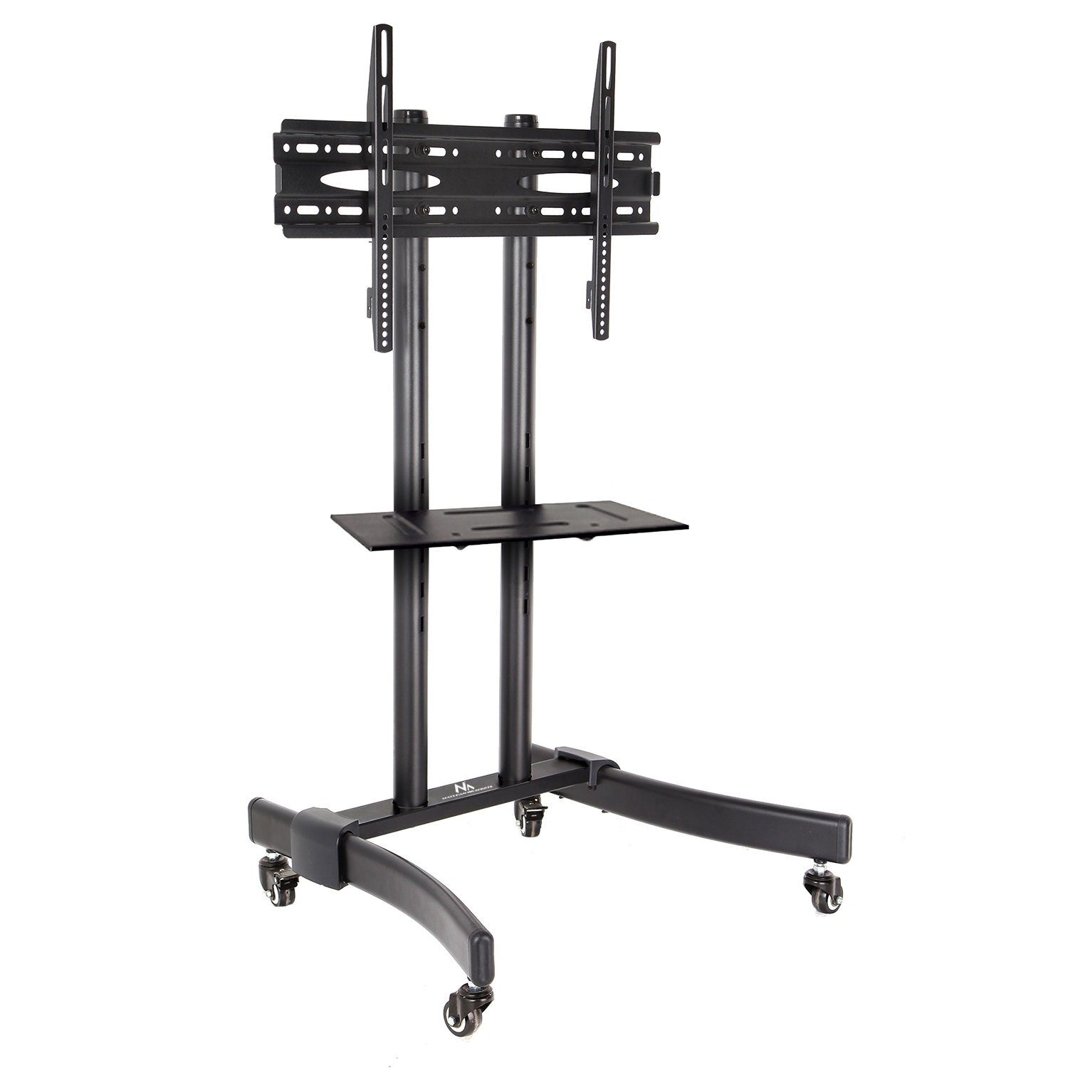 Maclean TV-Standfuß MC-739, (bis 65,00 Zoll, höhenverstellbar, Ablagefach, Transporträder mit Verriegelung)
