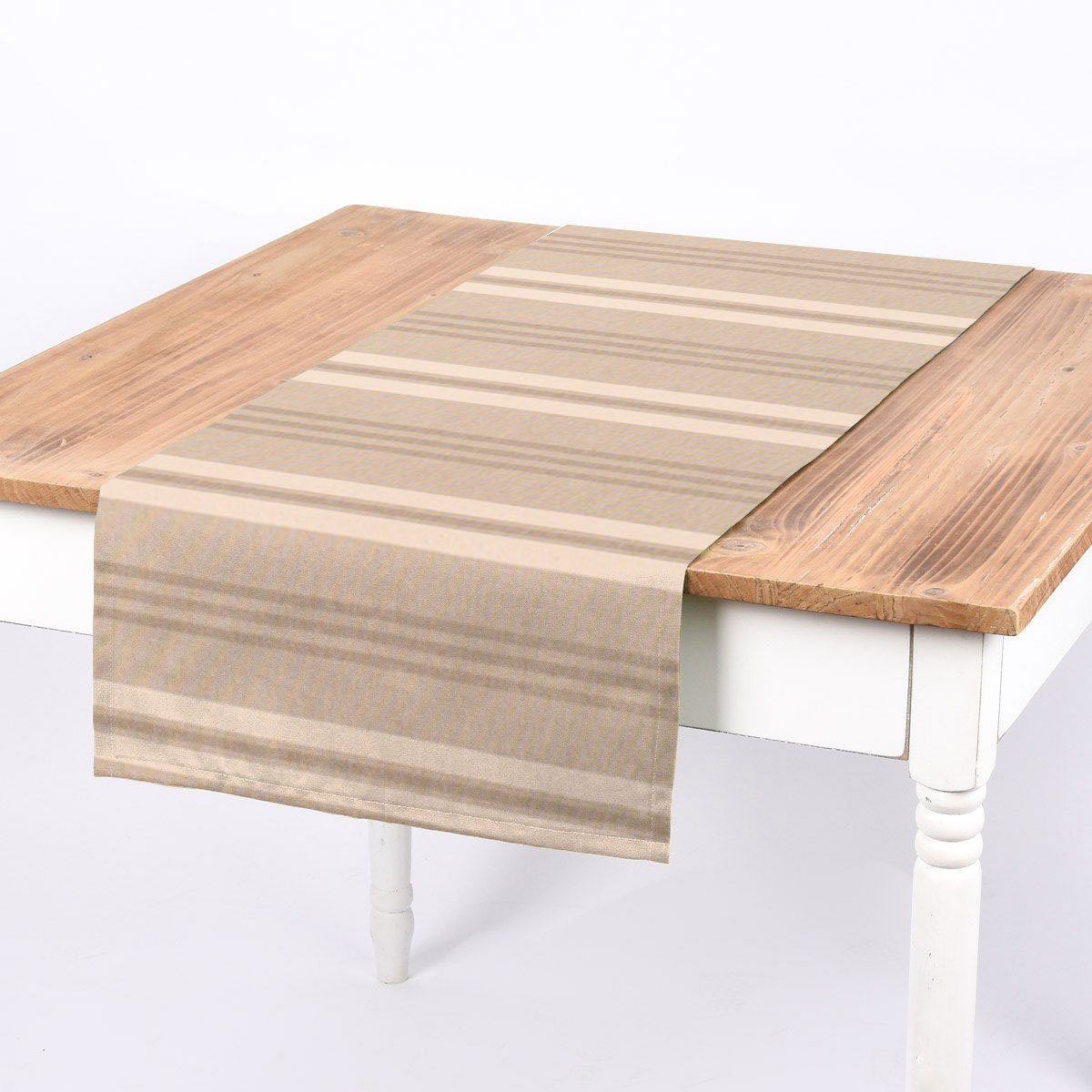 SCHÖNER LEBEN. Узкие скатерти SCHÖNER LEBEN. Узкие скатерти Riviera Stripe Medium Streifen natur creme, handmade