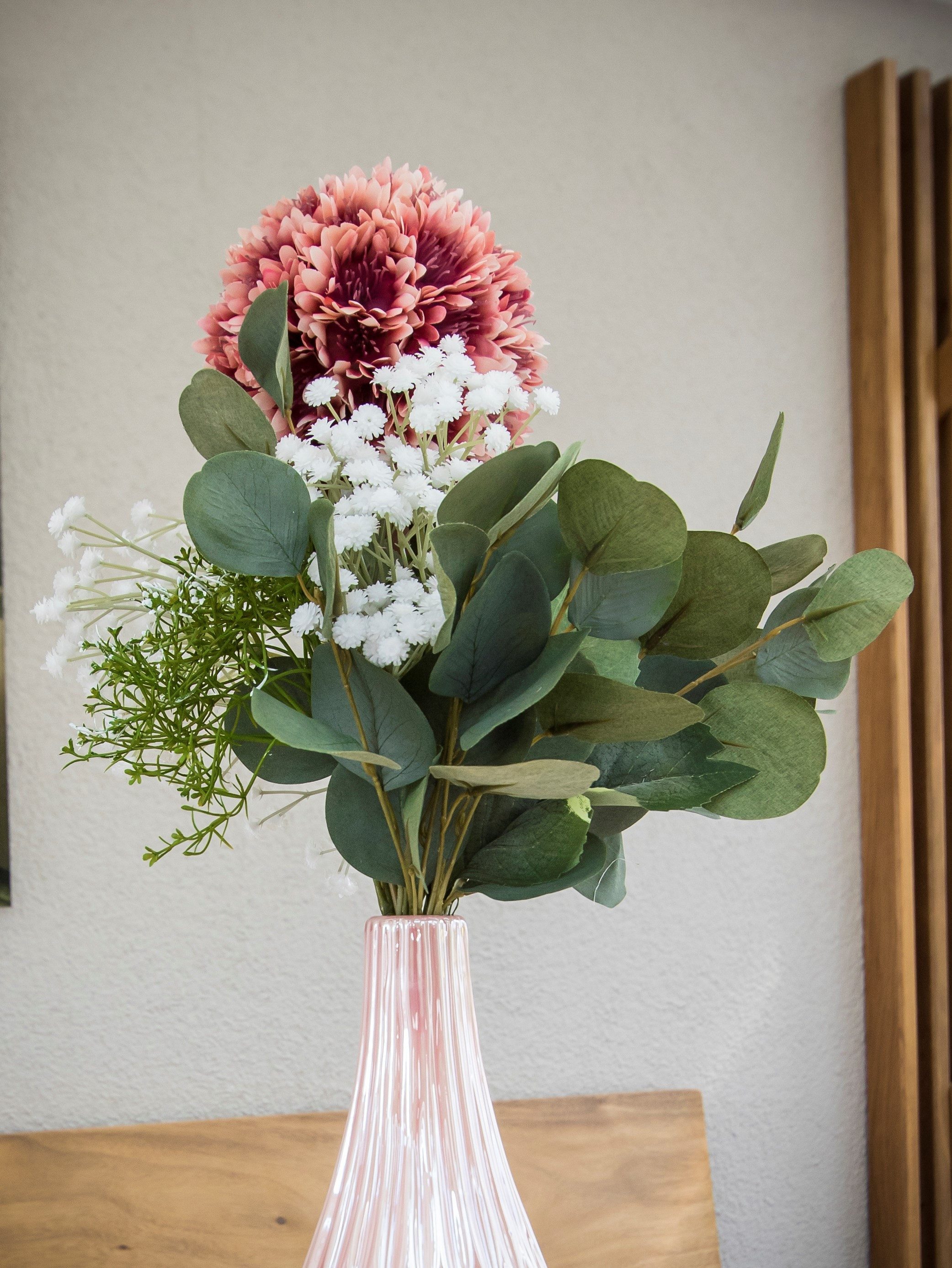 Kunstblumenstrauß MARIA Allium Lauchblüte, Schleierkraut (Gypsophila), Eukalyptus, 2474U, Höhe 50 cm, künstlich, naturgetreu, täuschend echt – Bild 3 von 3