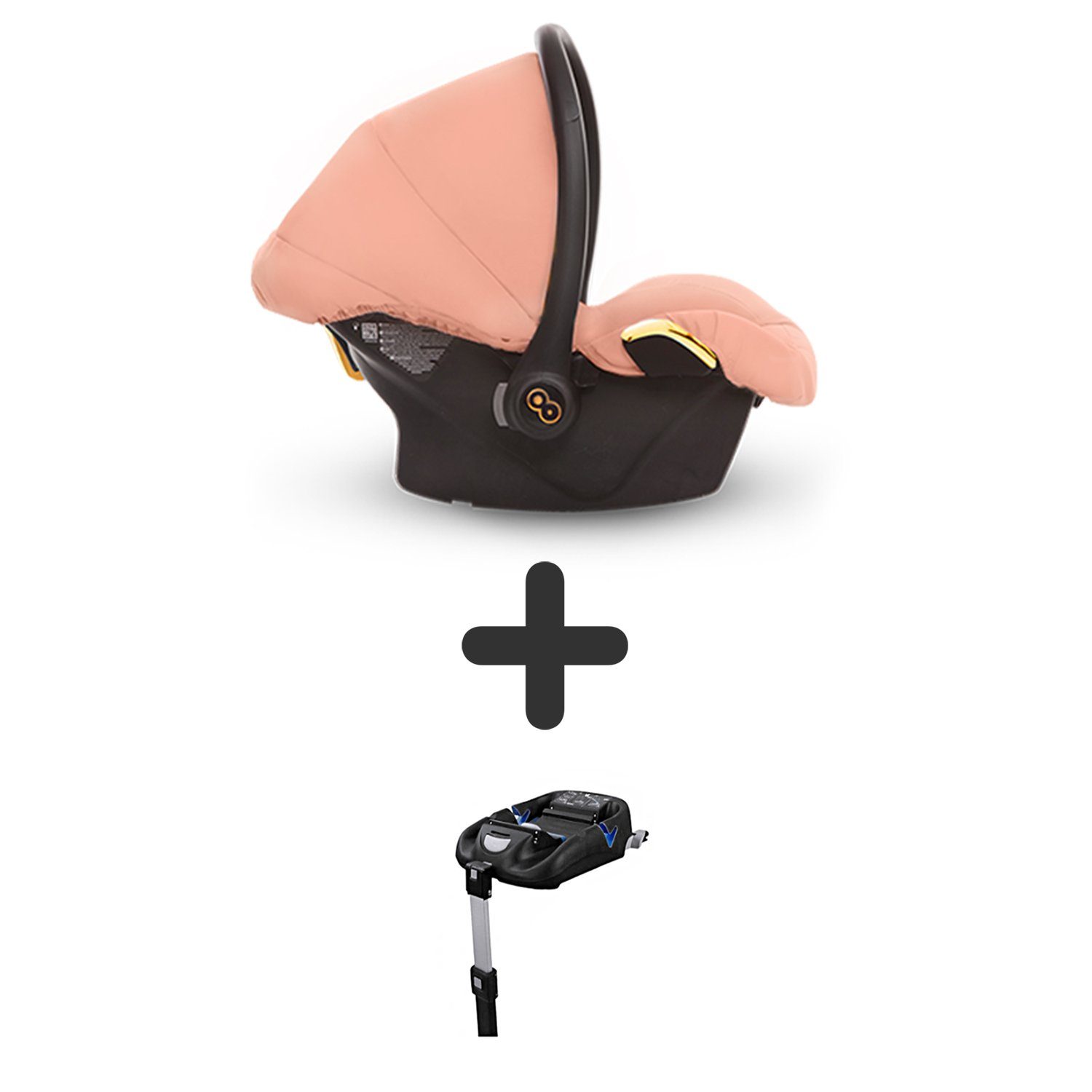 TPFFamily Kombi-Kinderwagen 4 in 1 Musse Ultra, Baby Buggy Babywanne Autositz Isofix Basis, großes Zubehör-Set Kinderwagen 4 in 1 Stoff Apricot, Gestell Gold
