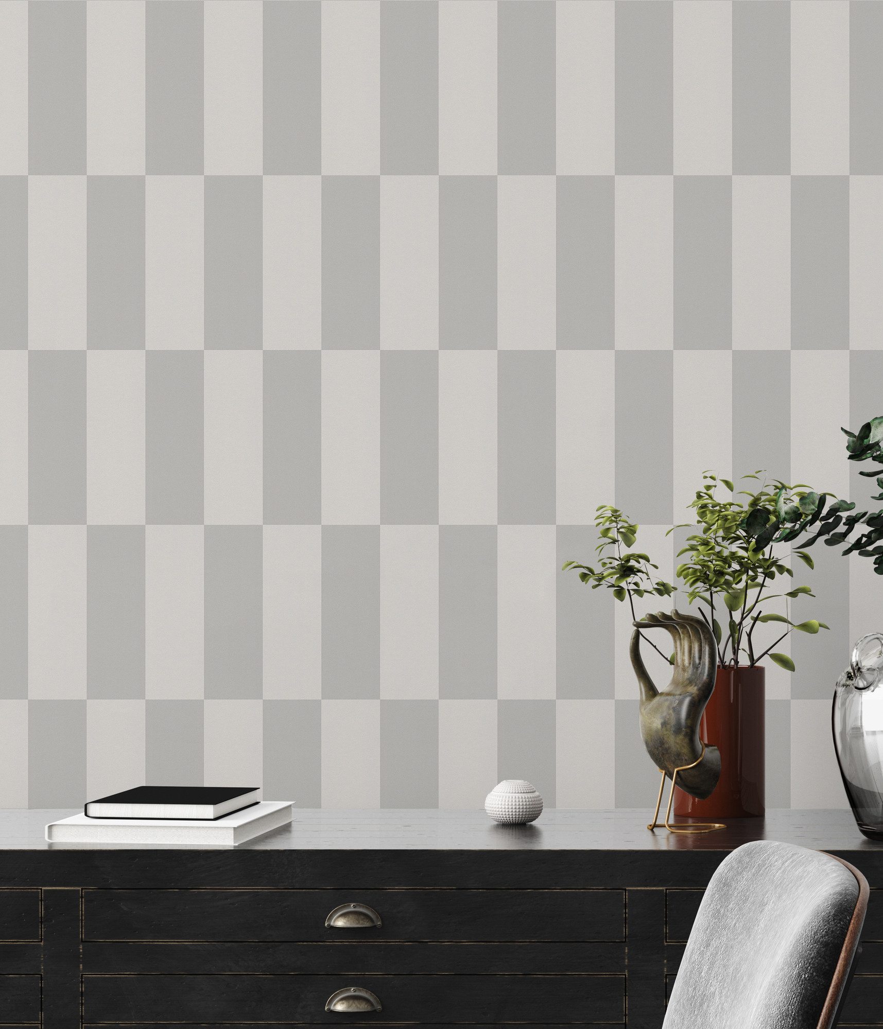 living walls Vliestapete LIMITED – Schachbrett Karo, leicht strukturiert, kariert, colorblocking, geometrisch, (1 St), Großes Schachbrettmuster mit klarer Colorblocking-Optik