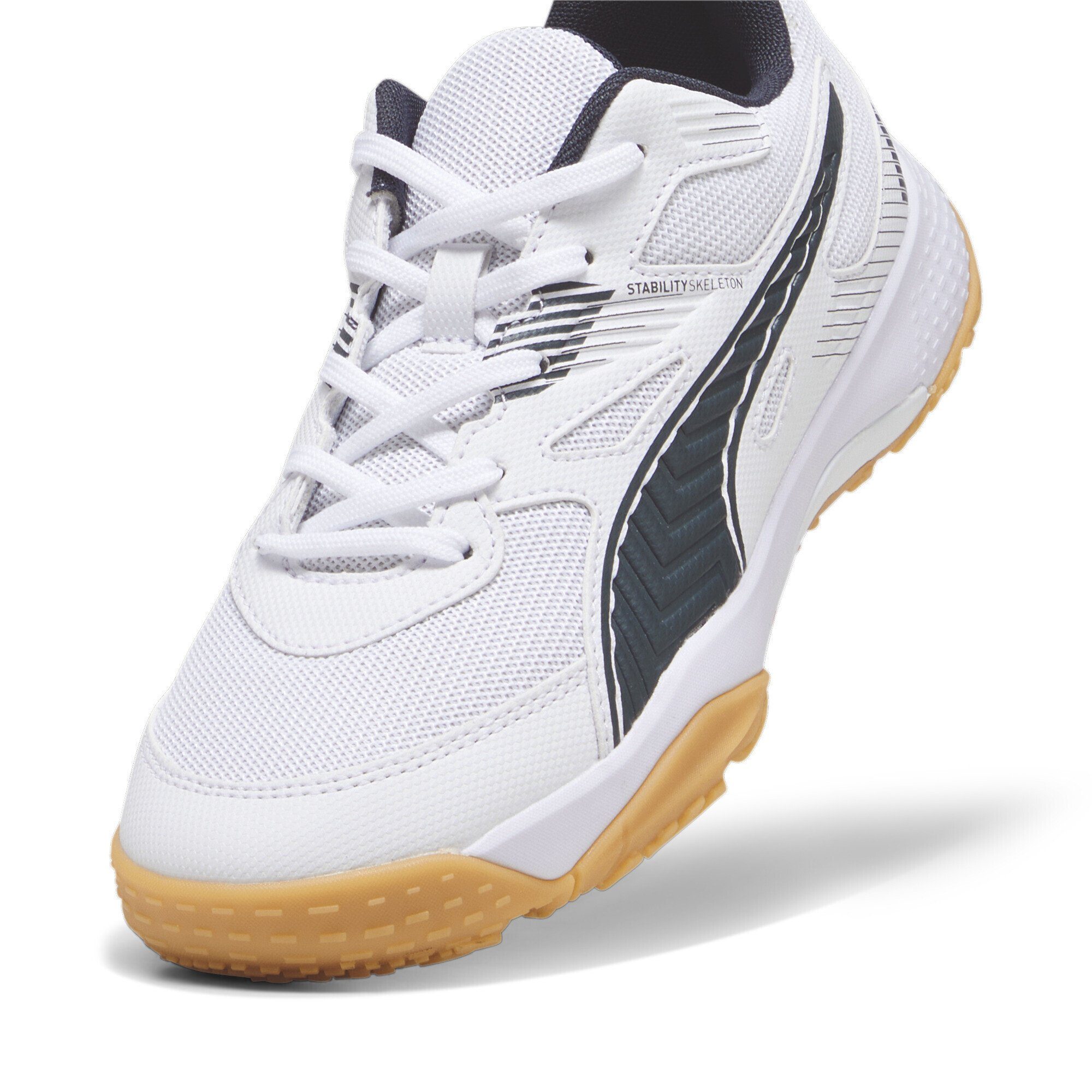 PUMA Solarflash II Shadow White Gum Hallen-Sportschuhe Gray Sneaker Beige Jungen