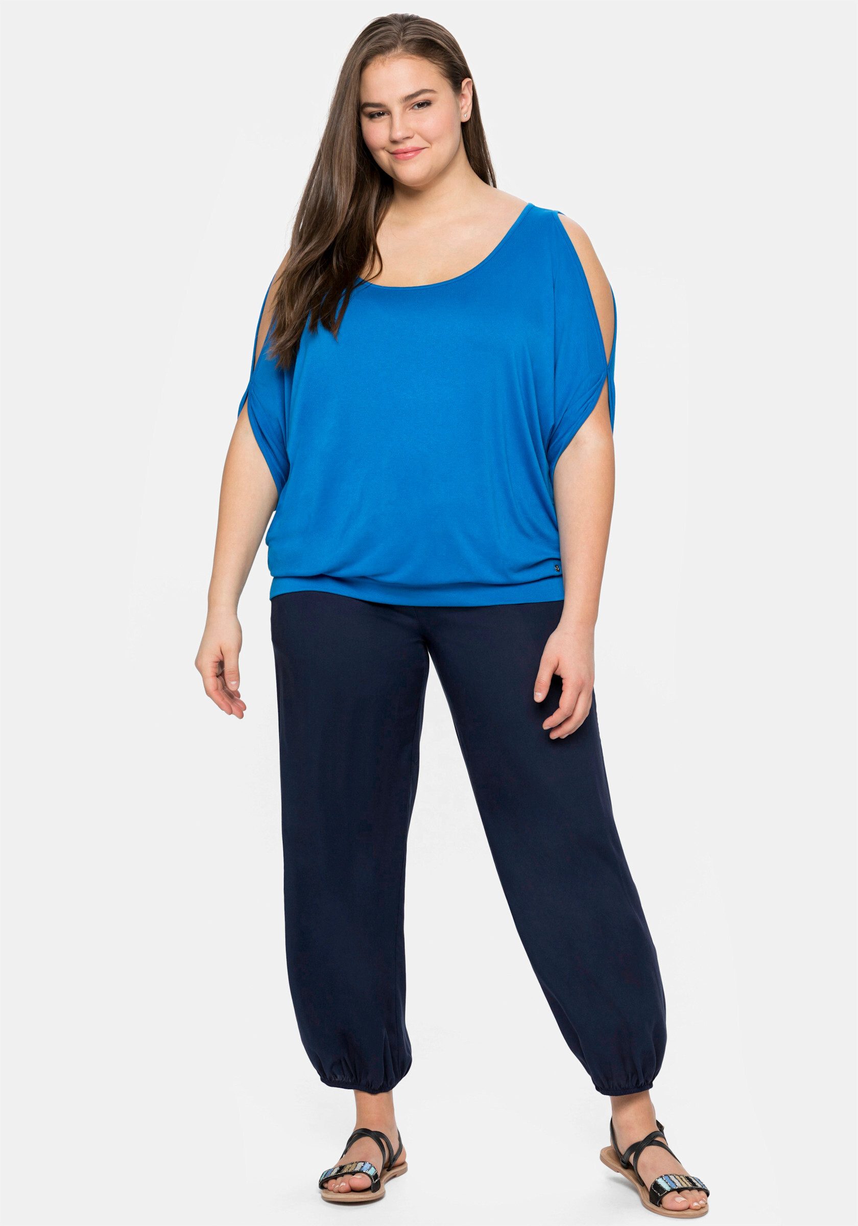 Sheego Jerseyhose Schlupfhose Innenbeinlänge ca. 74 günstig online kaufen