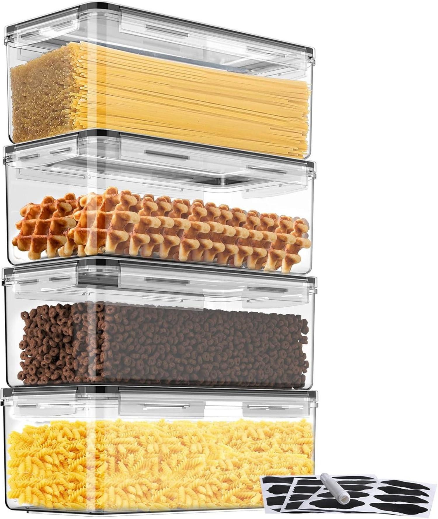 Aufbewahrungsbox Vorratsdosen Set mit Luftdichtem Deckel, 3.2L, 4er