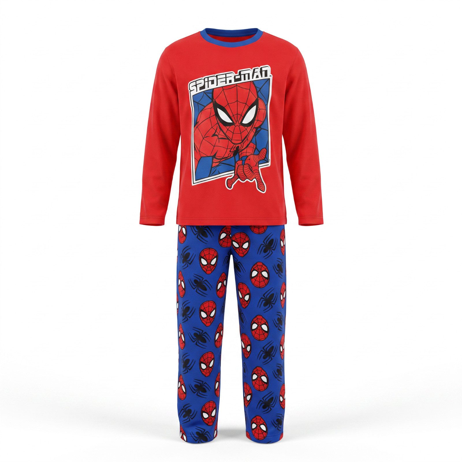 MARVEL Schlafanzug Marvel Spiderman Kinder Coral Schlafanzug Pyjama Pulli Hose Gr. 98-128