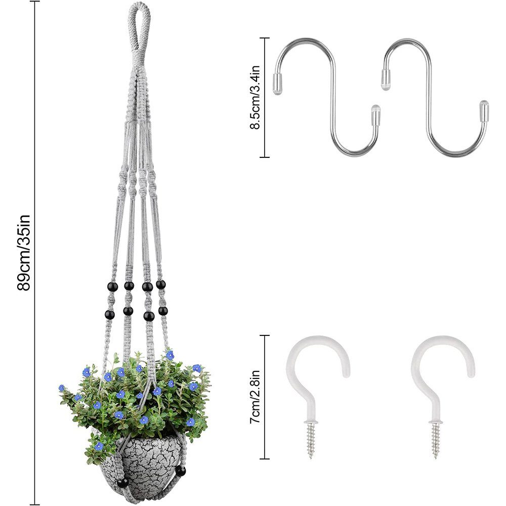 NUODWELL Blumenampel 2 Stück Makramee Blumenampel Boho Deko Baumwollseil Hä günstig online kaufen