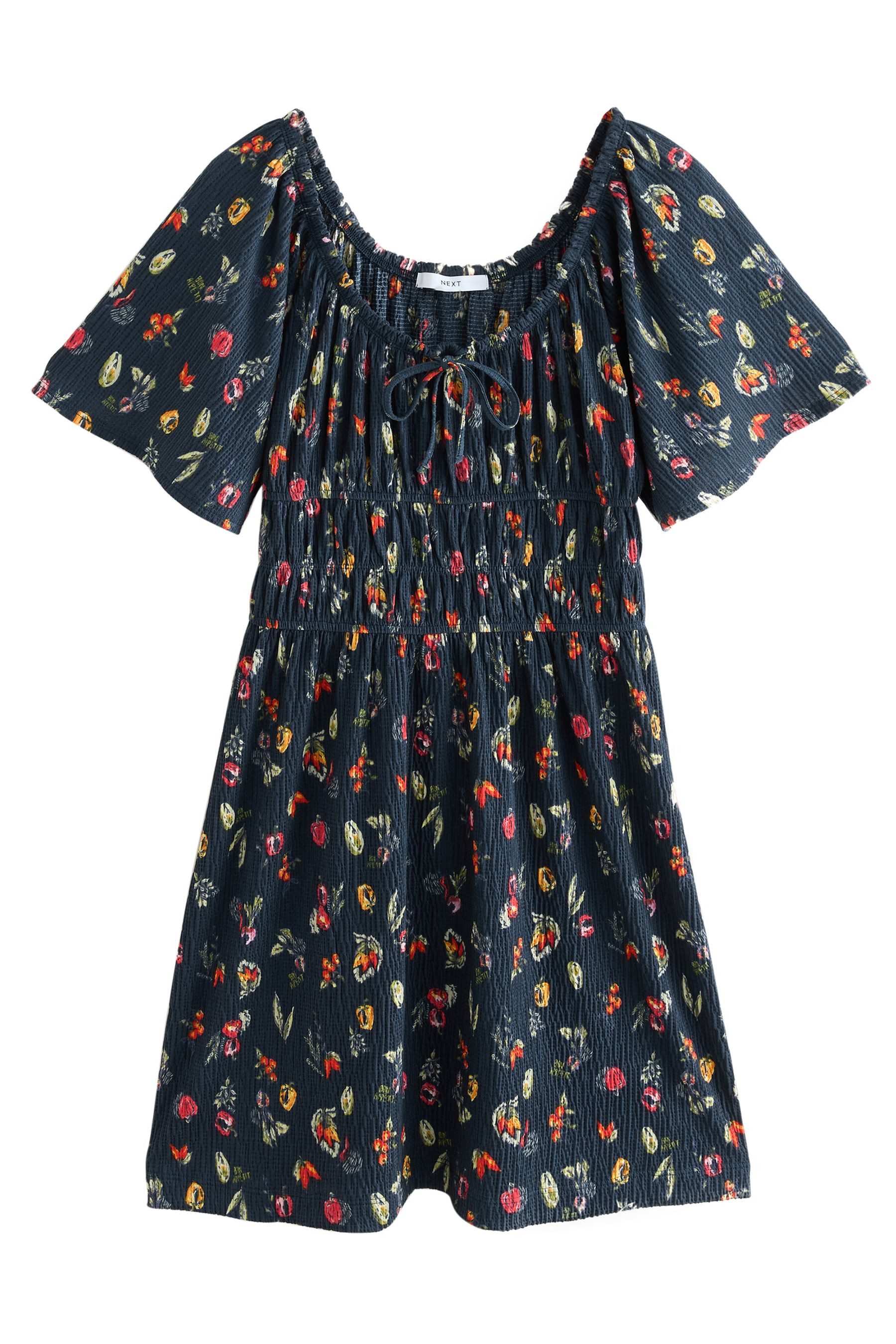 Next Jerseykleid Kurzärmeliges Jersey-Minikleid mit Bindedetail günstig online kaufen
