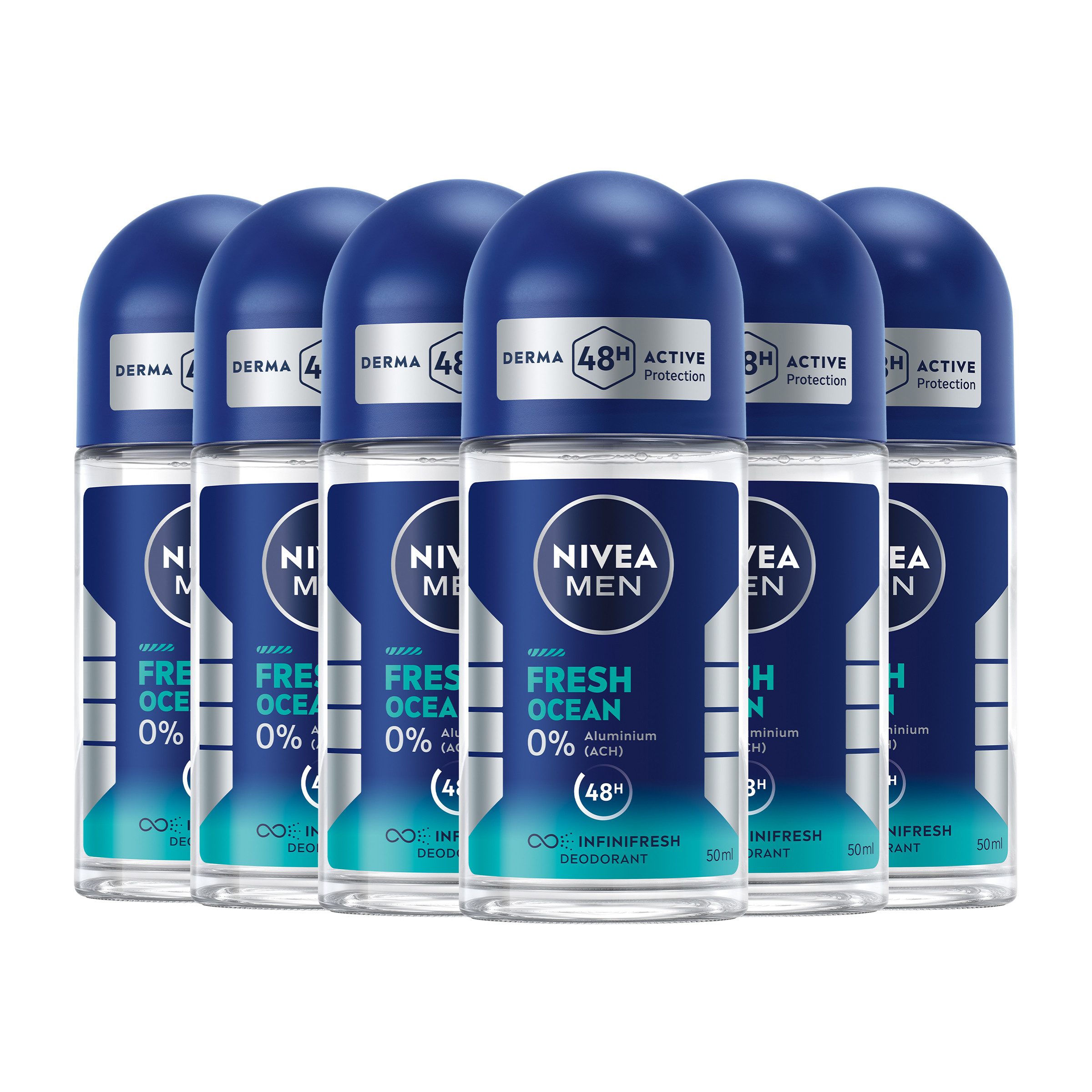 Deo-Roller Fresh Ocean Deo 6 x 50ml, mit aquafrischem Duft