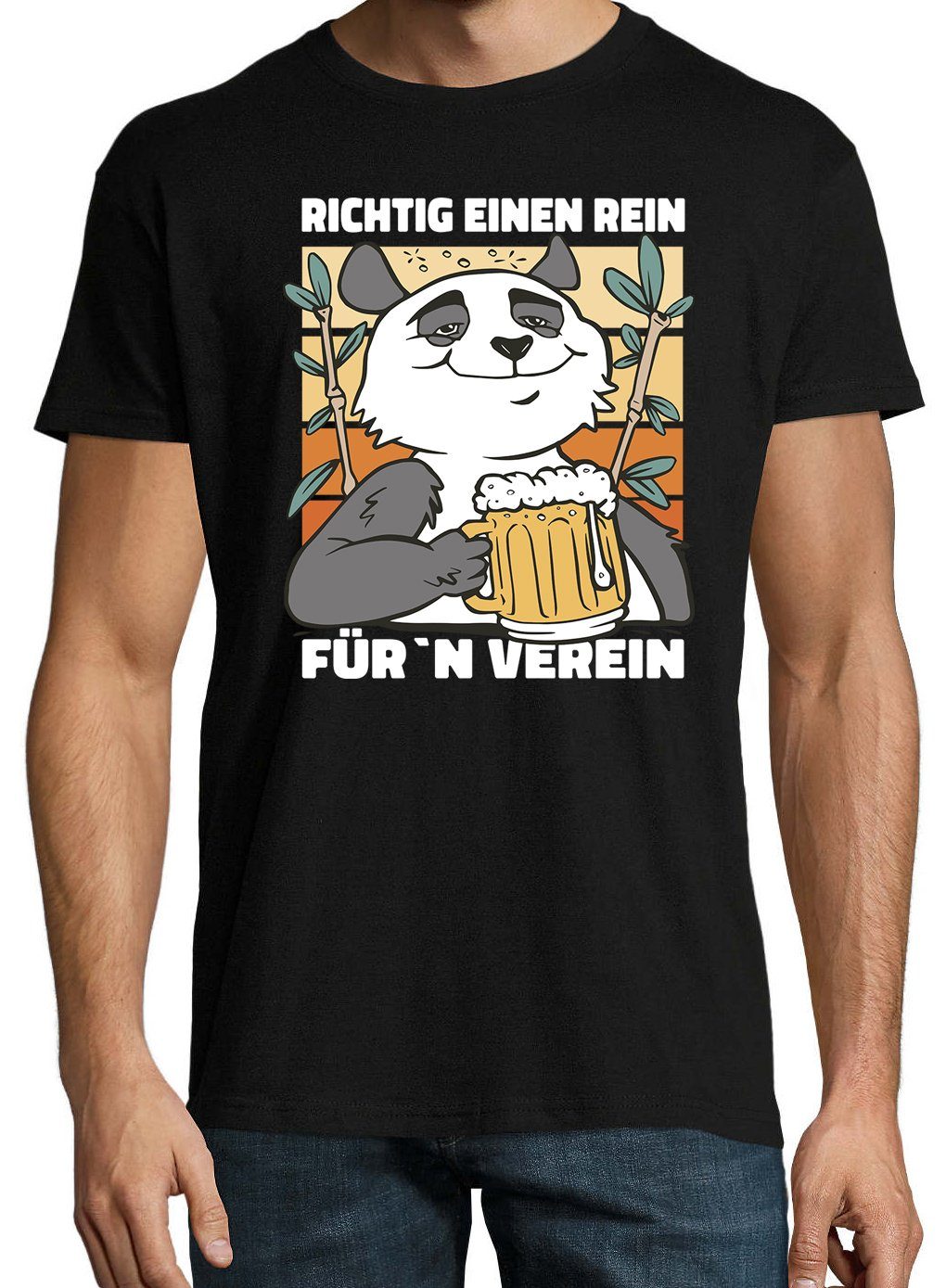 T-Shirt Verein" mit Für´n Youth Frontprint Herren Schwarz Designz Rein, trendigem Shirt "Richtig Ein