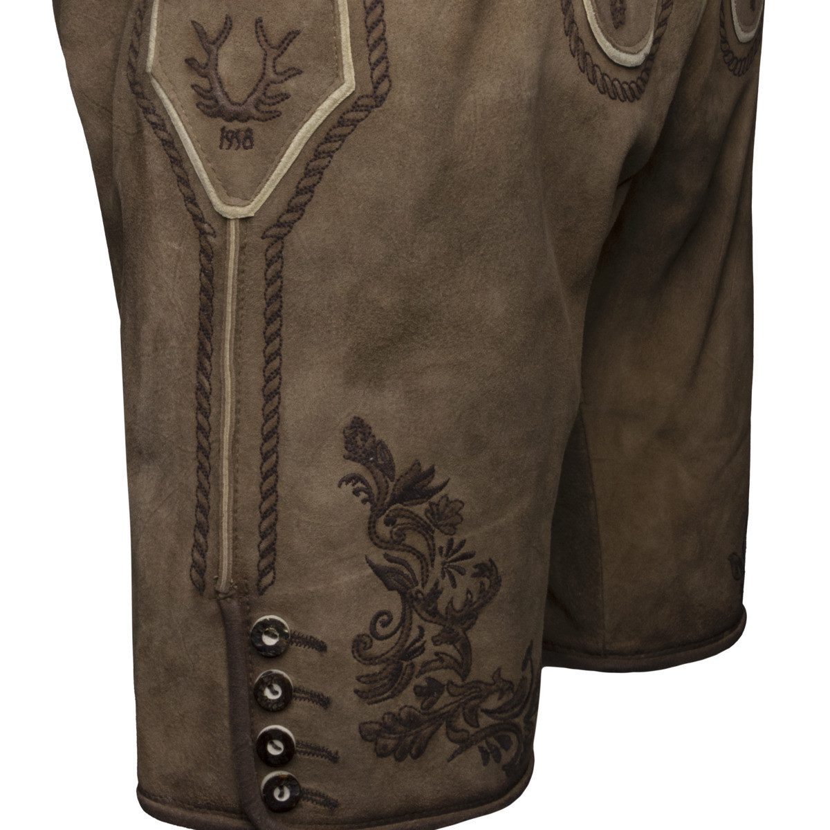 Krüger Trachtenlederhose Devian Herren (1-tlg) Trachtenlederhose, Trachtenhose, Bayerische Lederhose, Oktoberfest