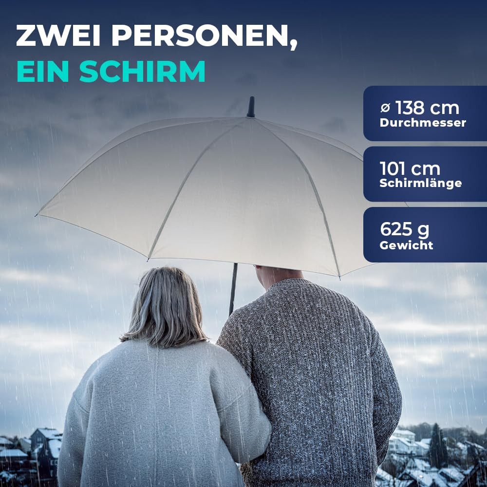 Langenberg Stockregenschirm XXL [Ø138 cm Spannweite] Windproof, Gastschirm PLAINE - LANGENBERG, ☑ Windproof-Funktion – Bild 5 von 5