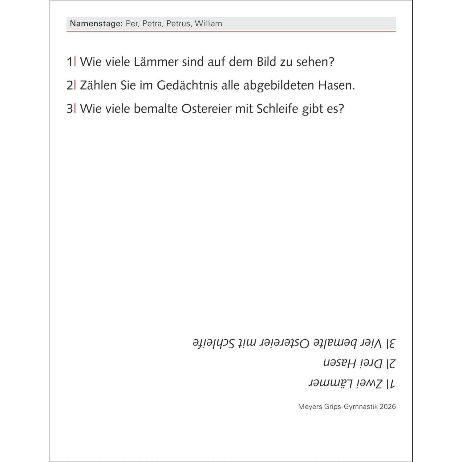 Harenberg Kalender Verlag Abreißkalender Meyers Grips-Gymnastik Tagesabreißkalender 2026 - Das tägliche...